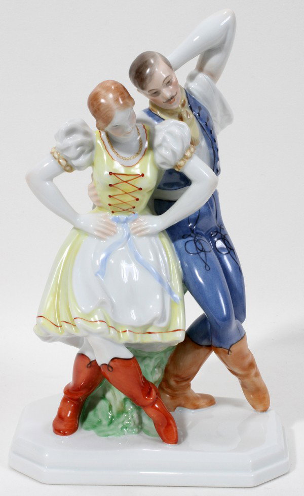 HEREND PORCELAIN DANCERS, 5513, H 10 1/2": HEREND PORCELAIN DANCERS, 5513, H 10 1/2":From the Estate of Mary Grace Pribanyec, Lincoln Park. From the Estate of Mary Grace Pribanyec, Lincoln Park, Mi.