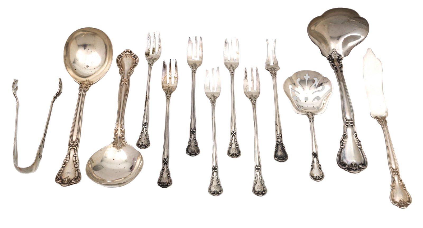 Gorham (American, 1831) 'Chantilly' Sterling Silver Flatware, L 6.75'' 27.22t oz 39 pcs (1 of 4)