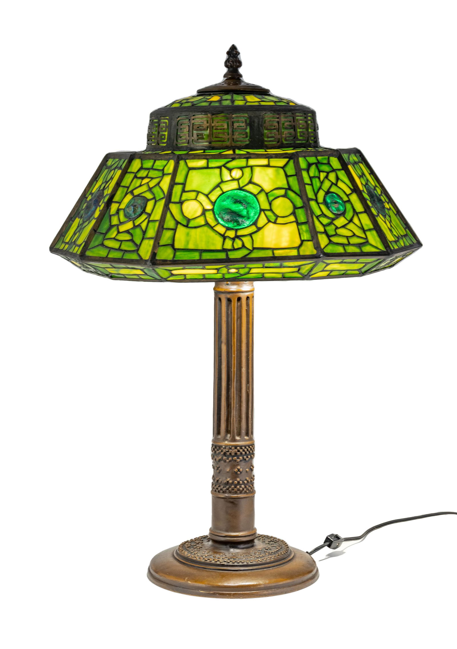 American Art Glass Table Lamp, Late 20th C., H 28'' Dia. 19'' (1 of 5)