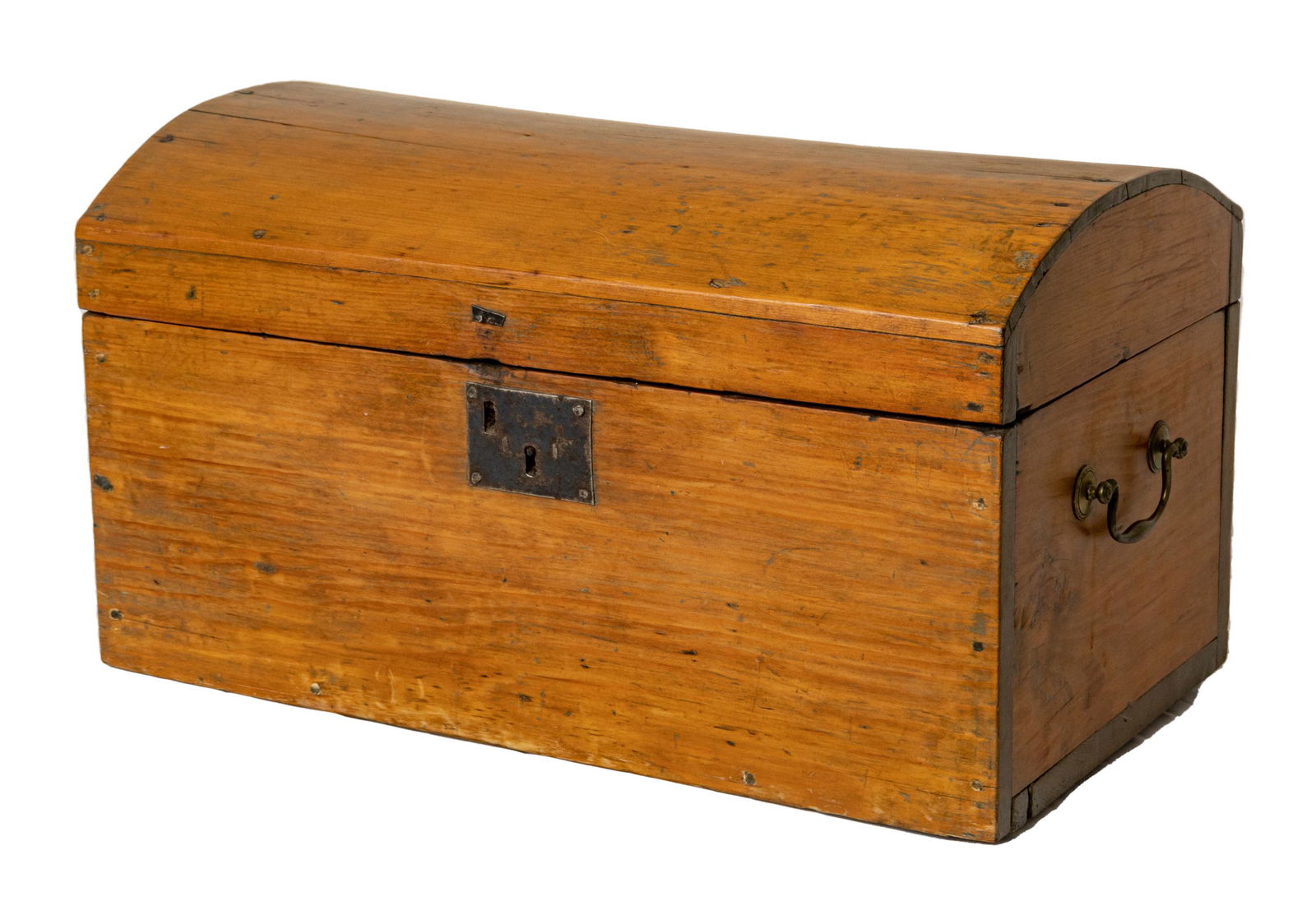 American, Hump Style, Pine Trunk 19Th.C H 12", W 21 1/2" (1 of 4)