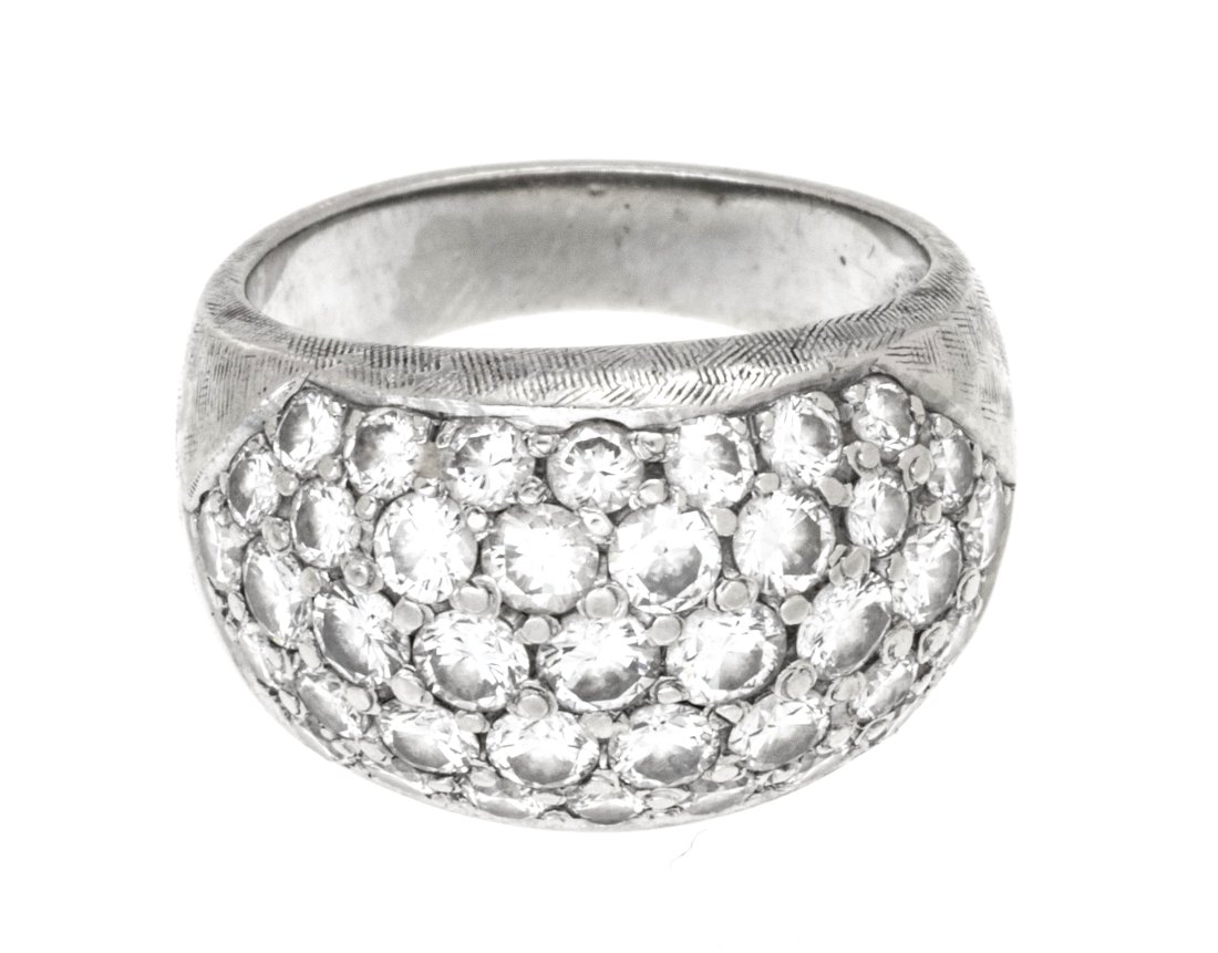 LADY'S DIAMOND DOME STYLE RING, 14K WHITE GOLD, SIZE: 4 (1 of 7)