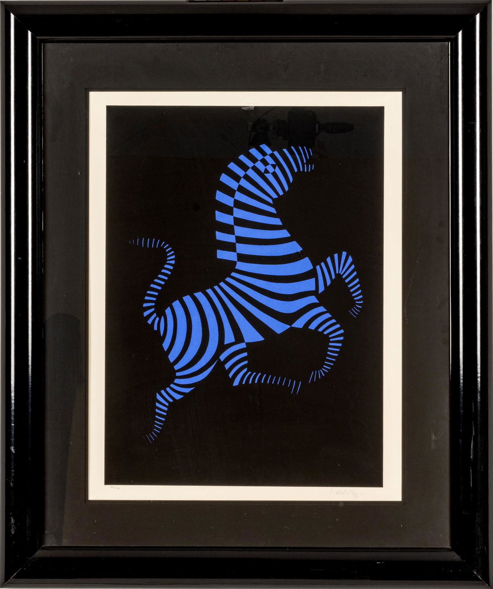 Victor Vasarely (French/Hungarian, 1906-1997) Screenprint In Colors On Wove Paper, Blue Zebra, H (1 of 5)
