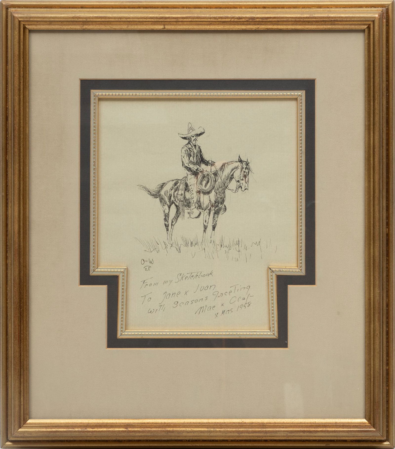 Olaf Carl Wieghorst (Danish-American, 1899-1988) Ink Sketch On Paper, C. 1958, H 8'' W 7'' (1 of 3)