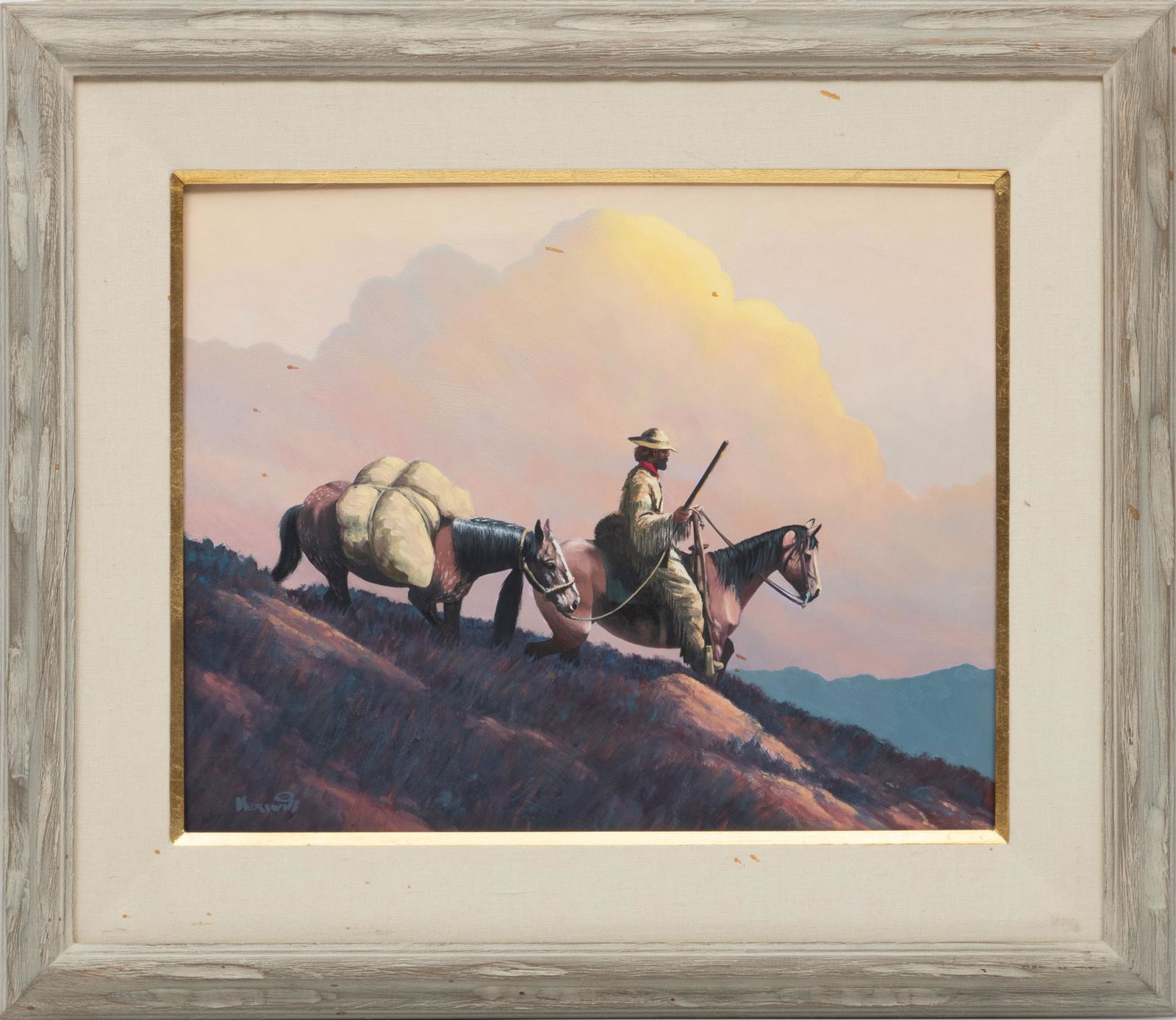 Roy Kerswill (American, 1925-2002) Oil On Masonite, "Time To Camp", H 16'' W 20'' (1 of 6)