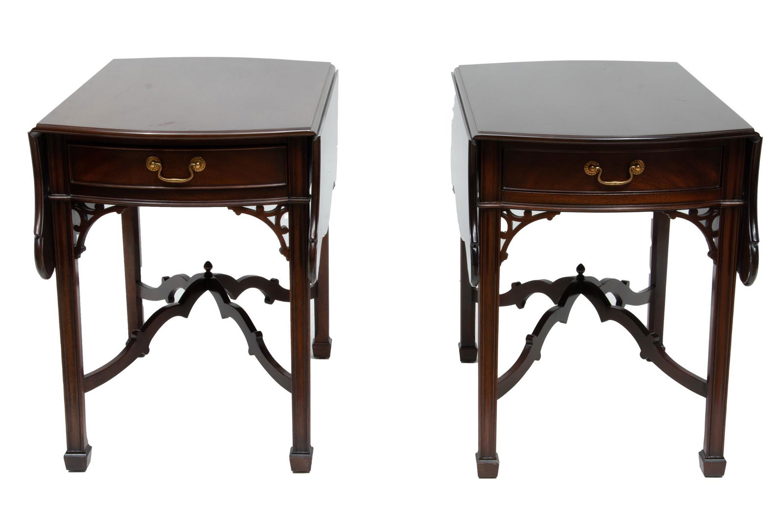 Kindel Mahogany Pembroke Tables H 28'' W 21'' Depth 32'' 1 Pair (1 of 7)