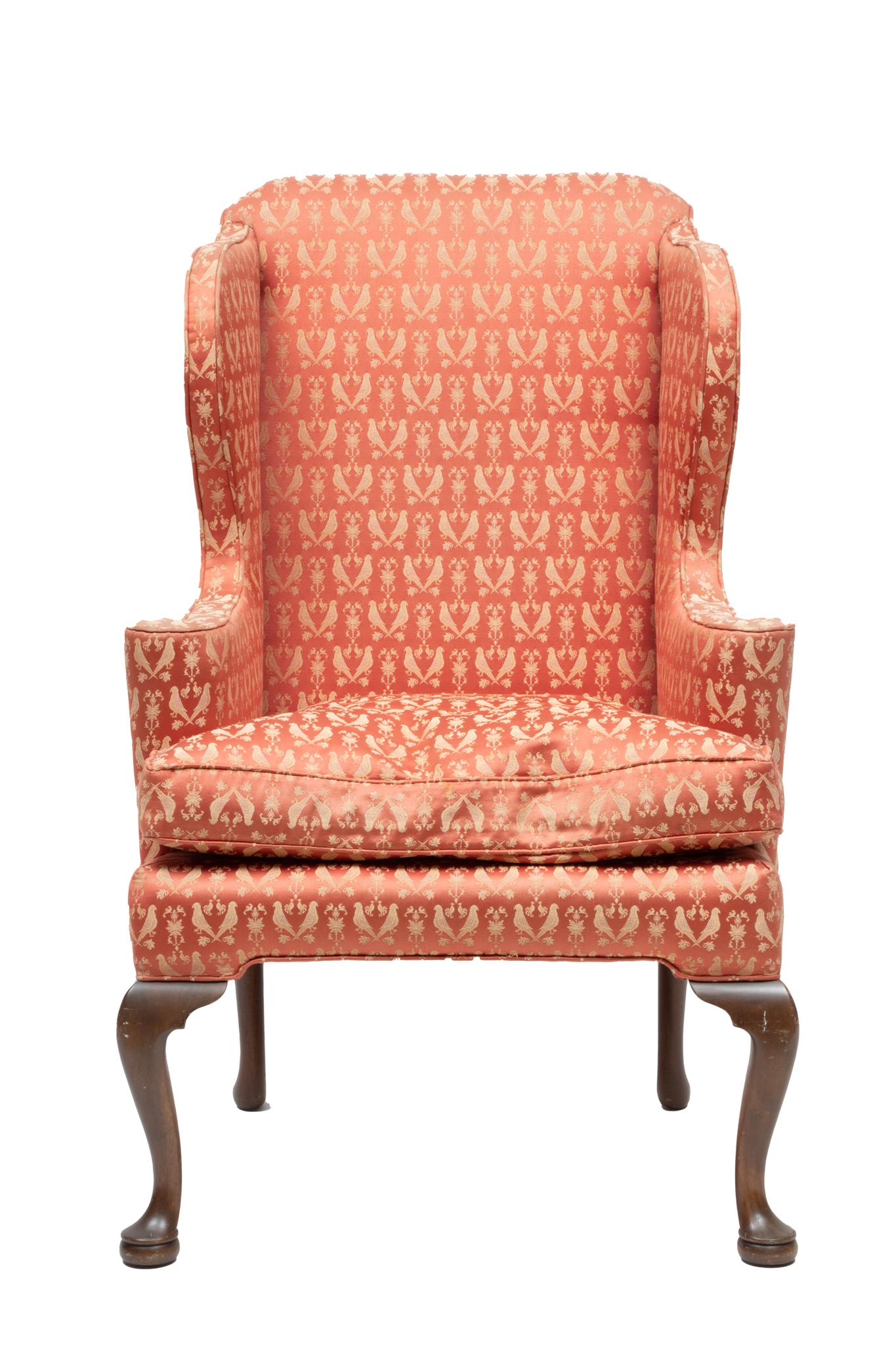 Kittinger Queen Anne Style Wing Back Chair H 45'' W 28'' 1 pc (1 of 4)
