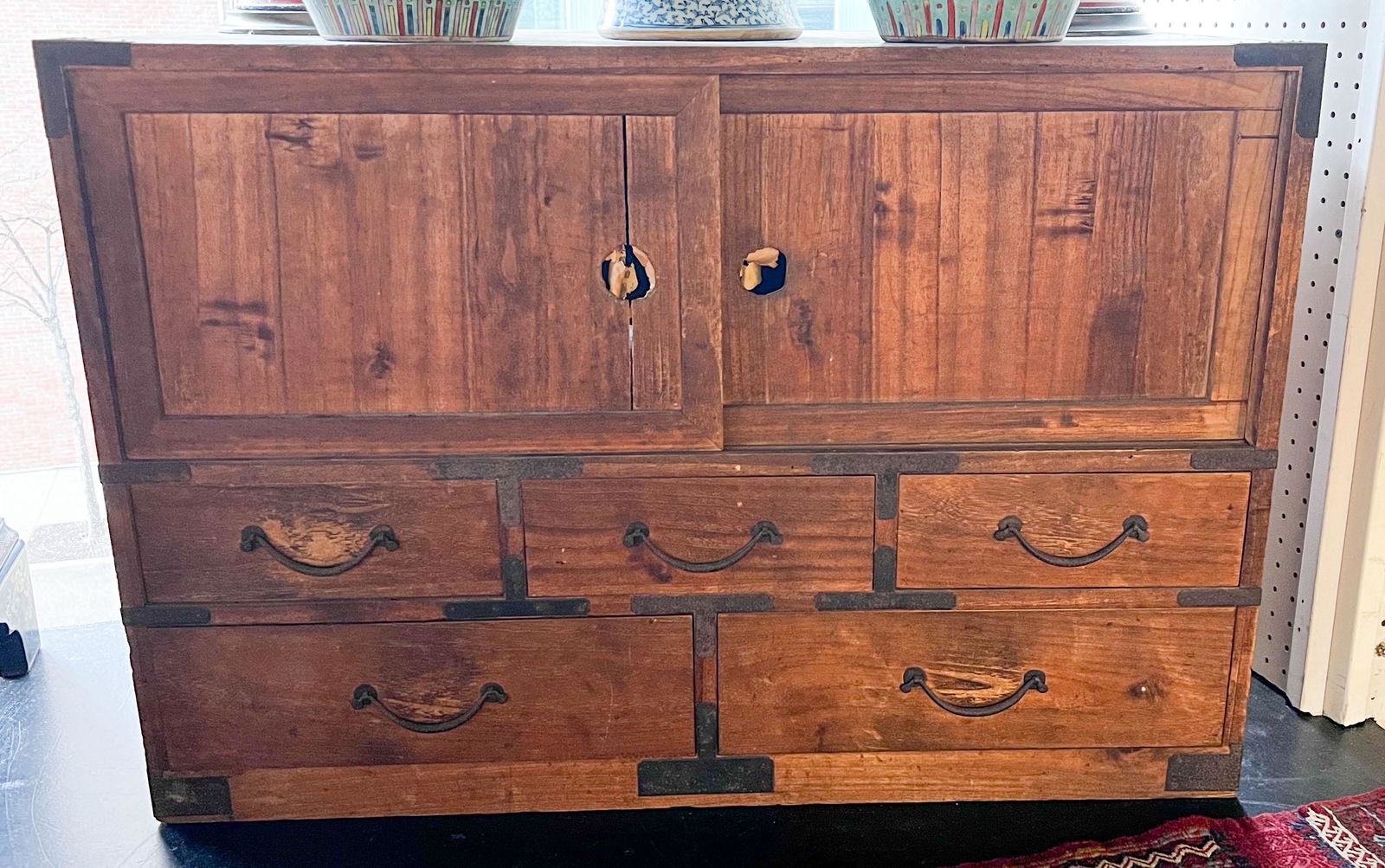 Japanese Tansu Cabinet, H 24.5'' W 35.75'' Depth 17.5'' (1 of 4)