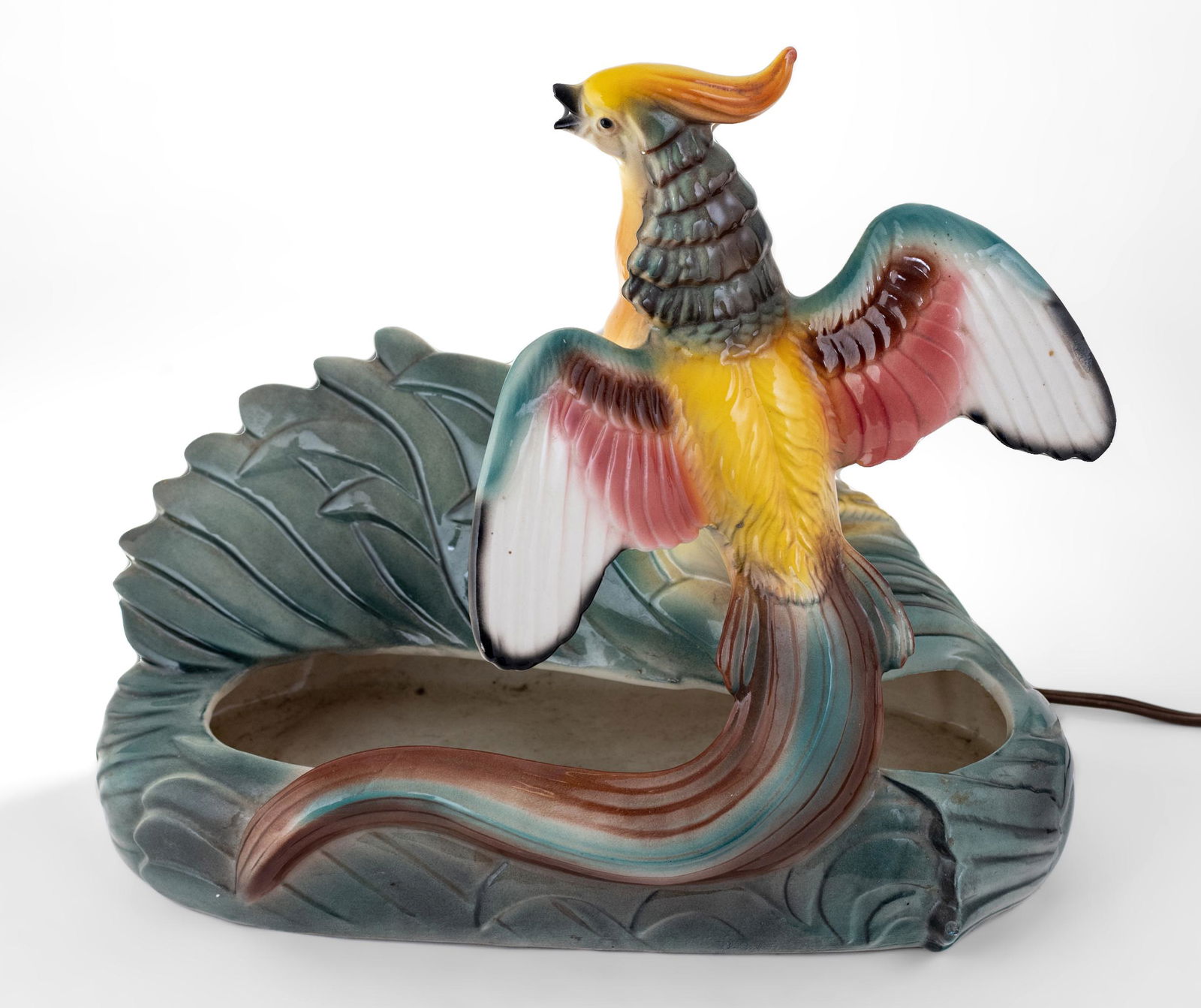 Maddux Of California Porcelain Pheasant Formed Lamp, H 10' L 12'' (1 of 5)