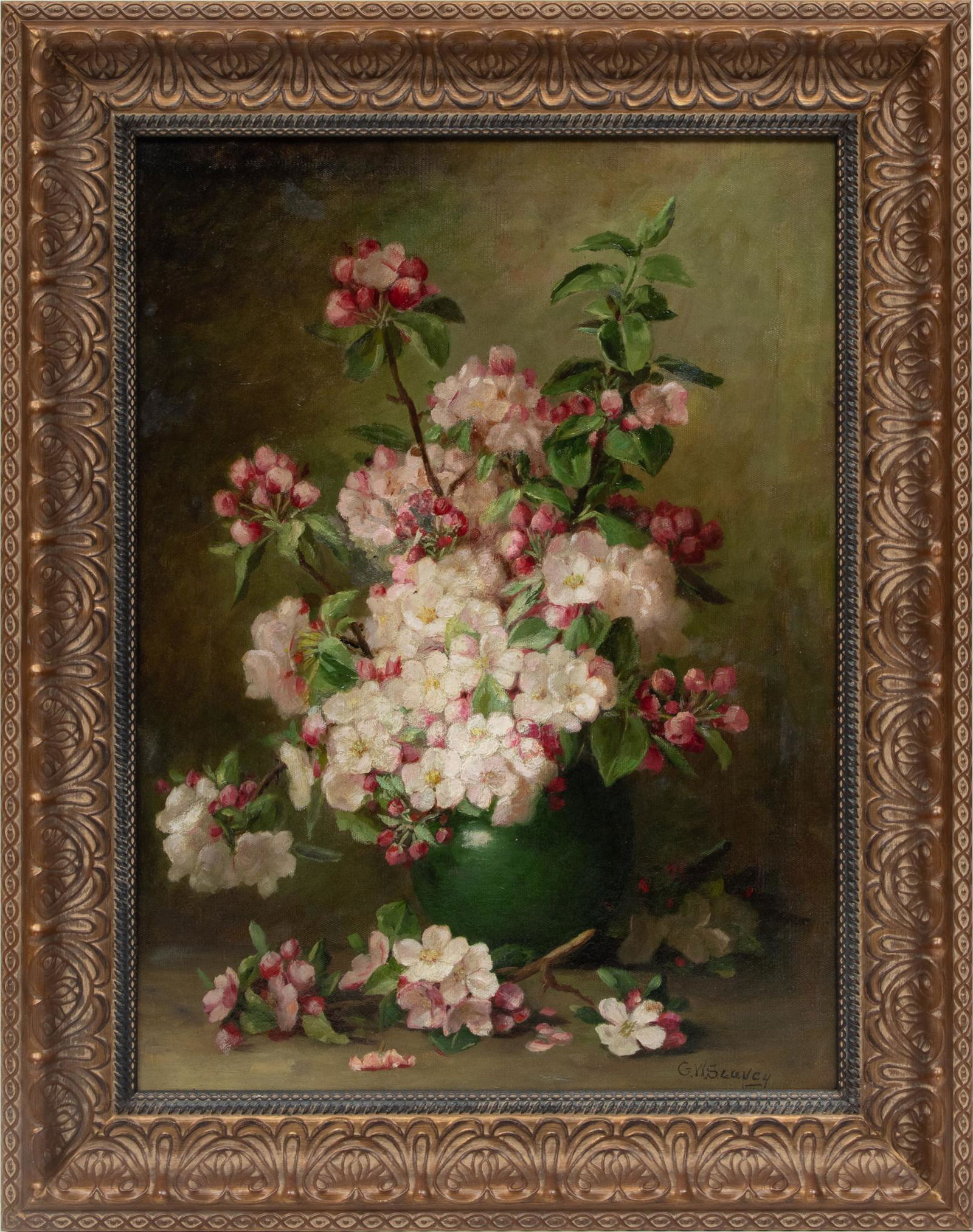 George Washington Seavey (American, 1841-1913) Oil On Canvas, Floral Still Life, H 26.5'' W 19.5'' (1 of 4)