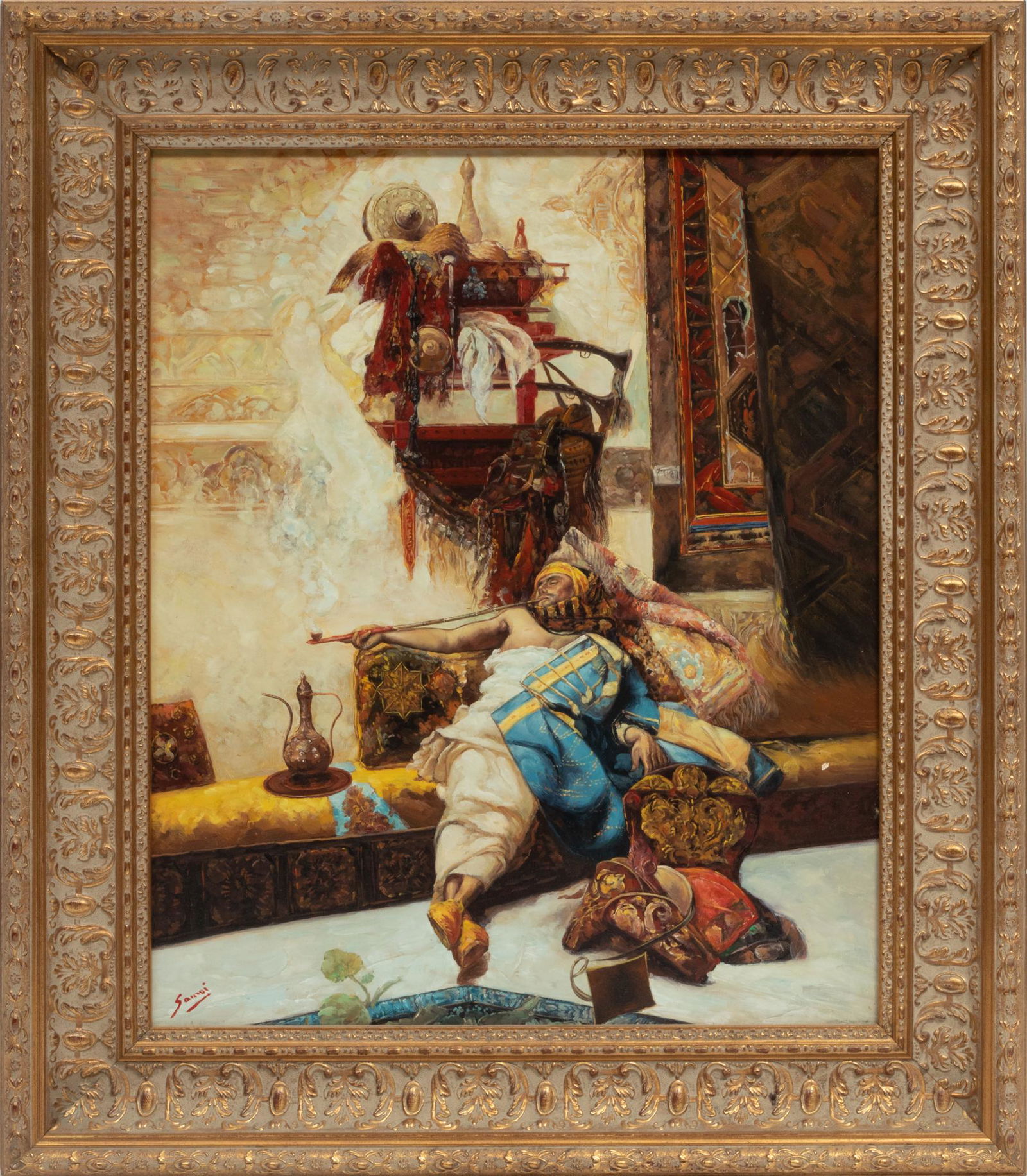 Oil On Canvas, Later 20th C., Orientalist Scene, H 24'' W 20'' (1 of 4)