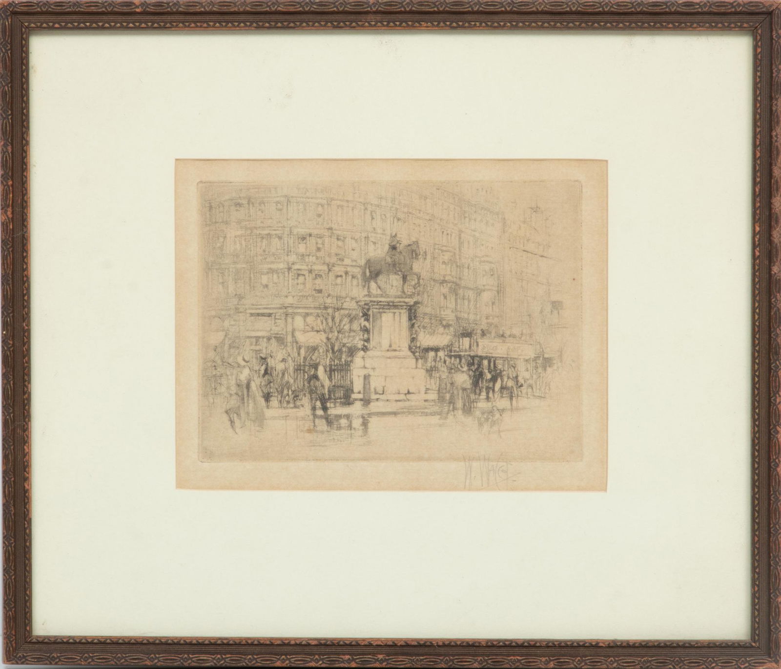 William Walcot (British, 1874-1943) Etching "Charing Cross London", H 3.5'' W 4.9'' (1 of 4)