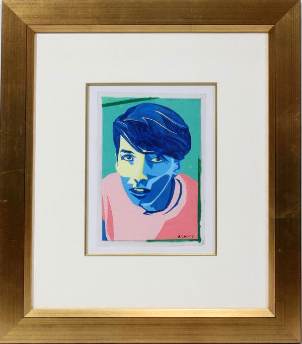 ANDRE LHOTE GOUACHE, 8 1/2" X 6", PORTRAIT: ANDRE LHOTE (FRENCH 1885-1962), GOUACHE, 8 1/2" X 6", PORTRAIT:Framed; signed lower right; on synthetic transparent plastic.