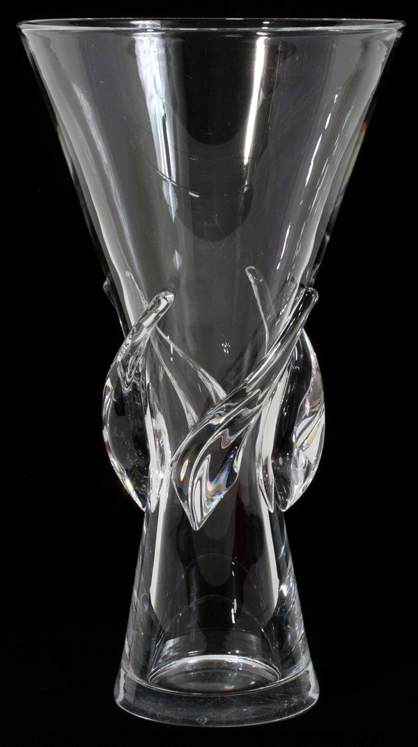 STEUBEN 'ROSE' VASE, H 11 1/2": STEUBEN 'ROSE' VASE, H 11 1/2":Signed at the underside. Number 8090, originally designed by George Thompson in 1959.