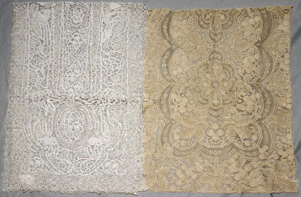 LACE RUNNERS, TWO, L 44", 46": LACE RUNNERS, TWO, L 44", 46":One is 46" x 16", the other 44" x 16.