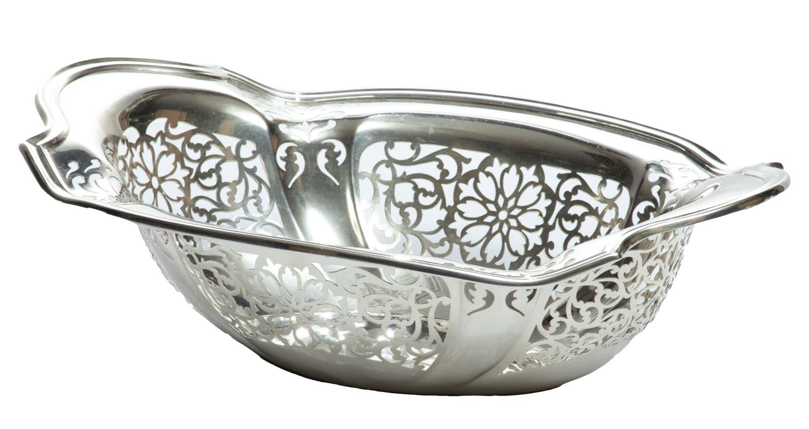 Gorham Sterling Silver Centerpiece With Openwork C. 1920, H 3'' W 8'' L 11'' 12t oz (1 of 5)