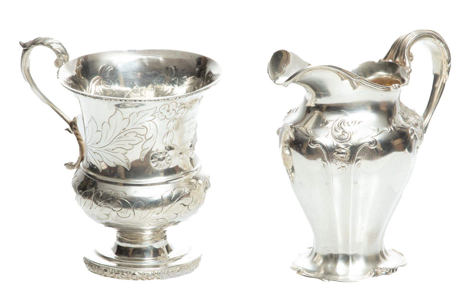 Gorham Sterling Silver Cream Pitcher 1896, & London 1820 Sterling Cup 2 pcs (1 of 7)