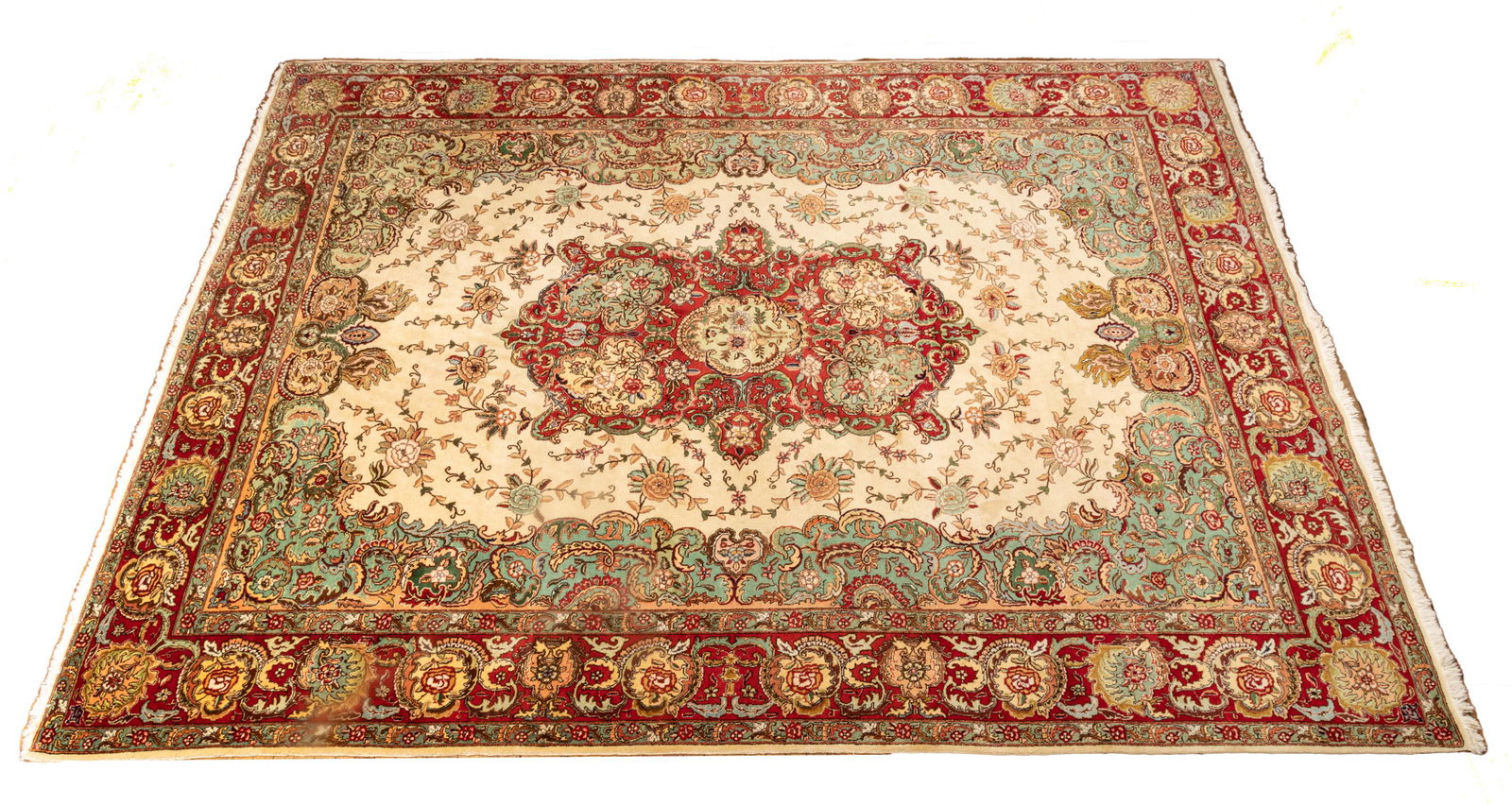 Persian Kerman Wool Carpet, C. 1920, W 9' 9'' L 13' 8'' (1 of 2)