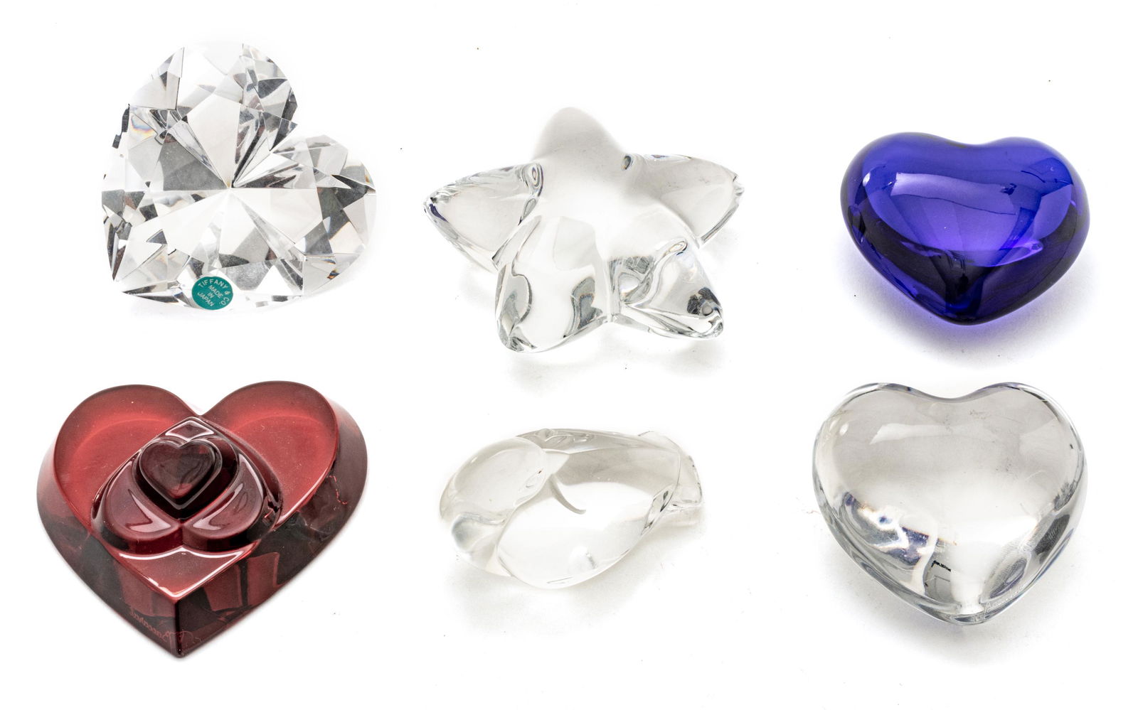 Crystal Paperweights, Feat. Steuben, Baccarat & Tiffany & Co., H 2.25'' 6 pcs (1 of 7)