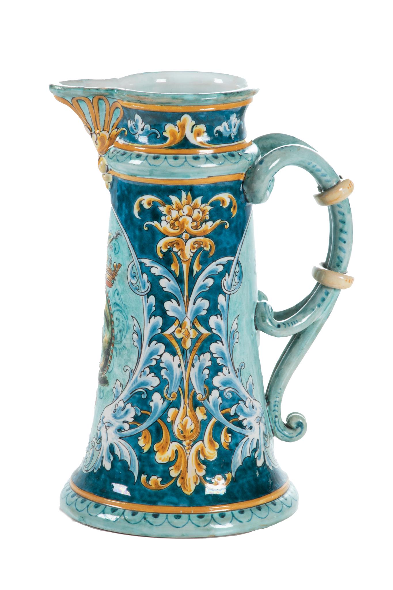 E Balon Et Blois, French Faience Pitcher H 9.7'' (1 of 6)