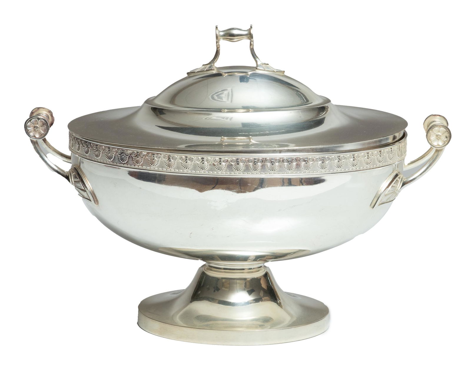 Gorham Co. Silver Plate Soup Tureen C. 1920, H 10'' L 14'' (1 of 5)