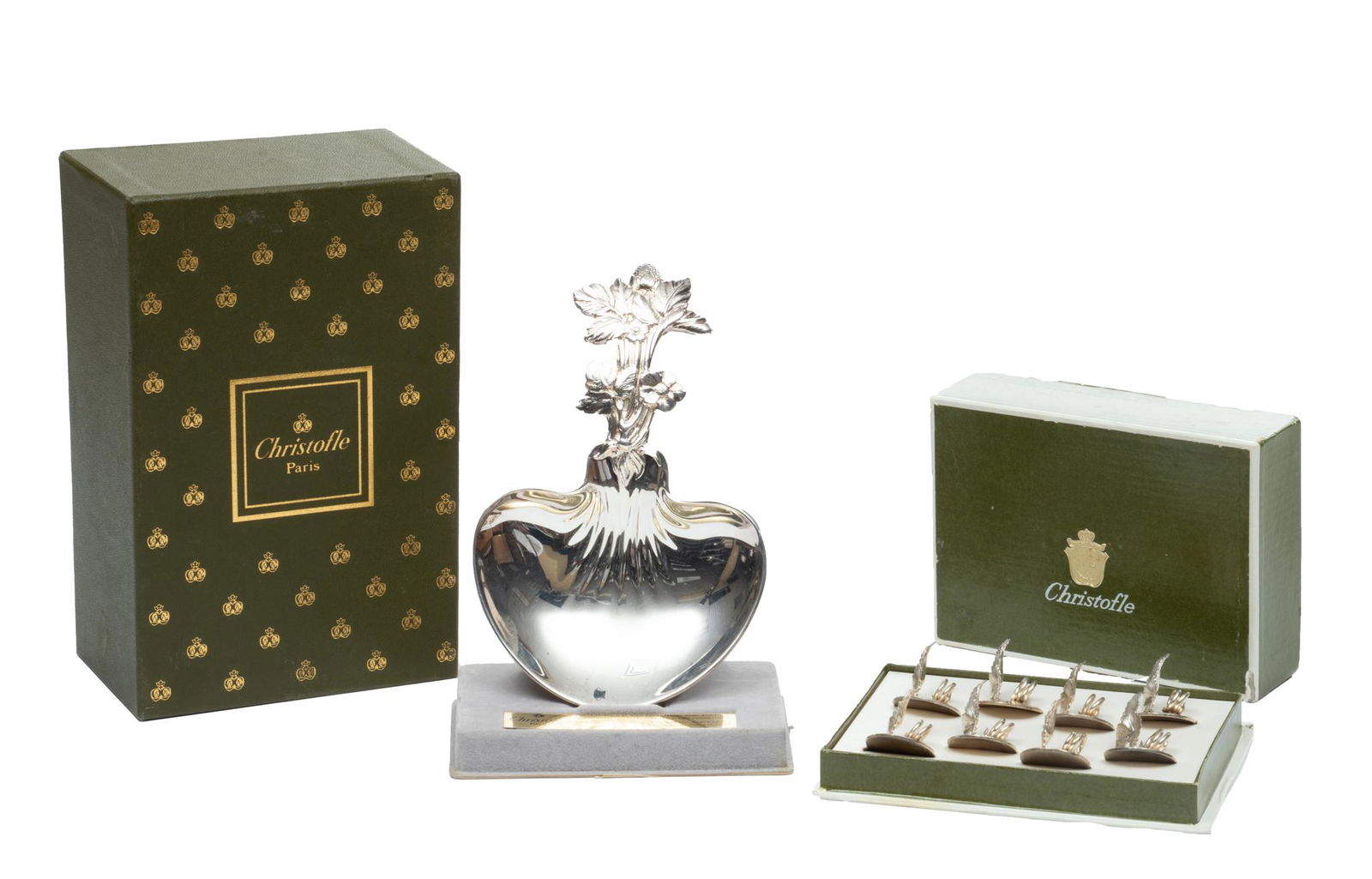 Christofle Box 6" And 8 Place Card Holders Silver Plate 9 pcs (1 of 6)