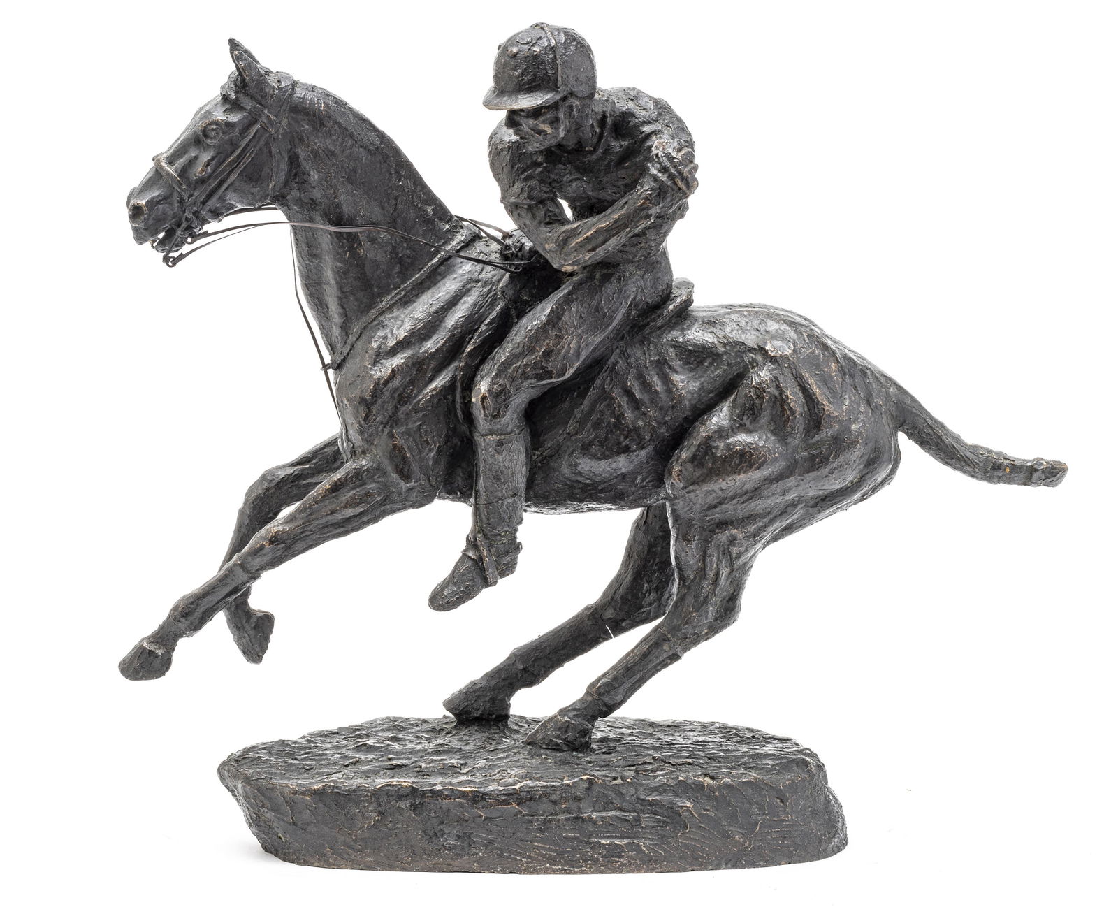 Thomas HOLLAND, Sculpture, Jockey On Horseback  1968, H 17'' L 20'' (1 of 5)