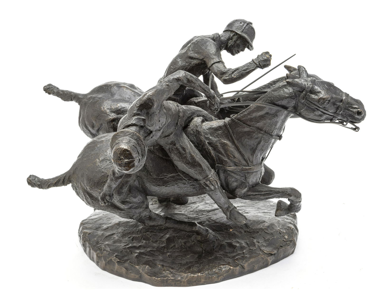 Thomas Holland Bronze Sculpture,  1976, Polo Players, H 13'' L 19'' (1 of 6)