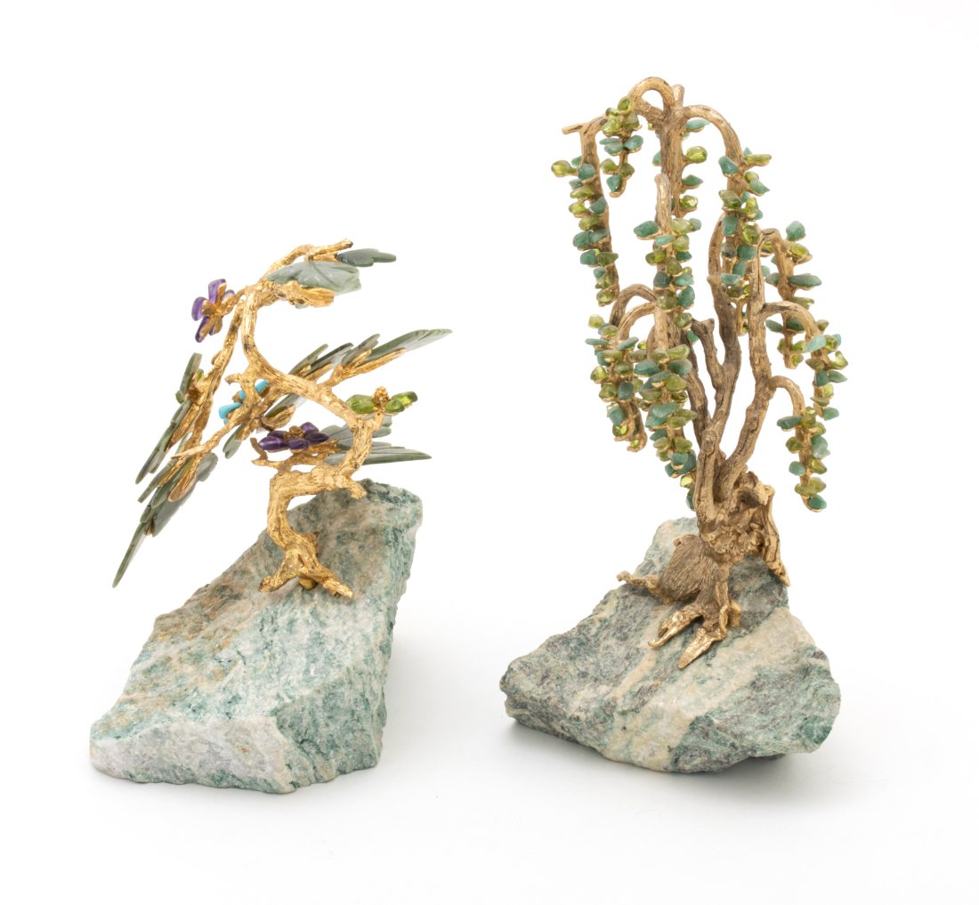 Chinese Jadeite Hardstone Sculptures, H 9.5'' W 5'' L 5.5'' 2 pcs (1 of 4)