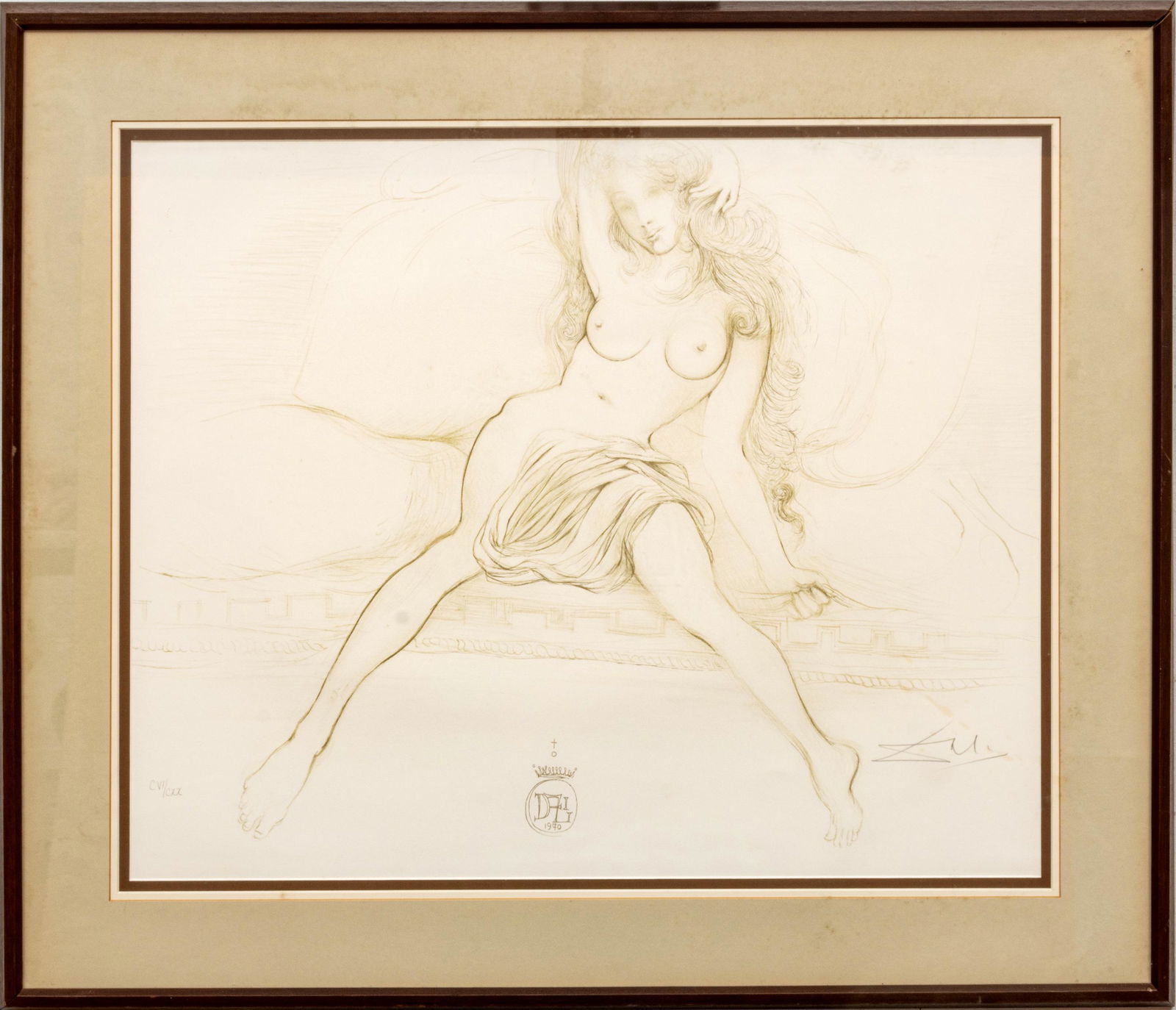 Salvador Dali (Spanish, 1904-1989) Lithograph On Wove Paper, 1970, Nu Au Sopha, From Nudes, H 22'' W (1 of 7)