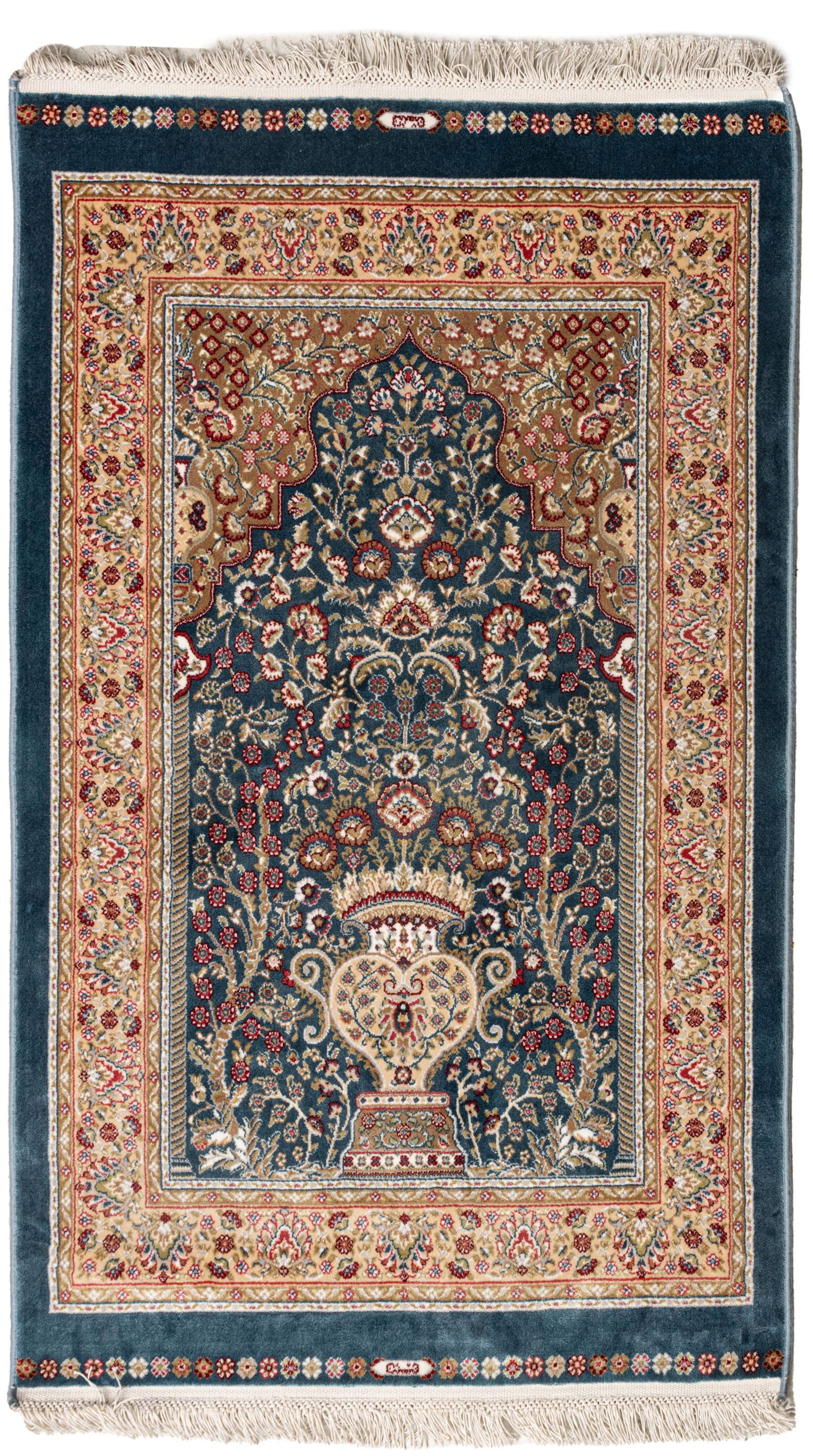 Turkish Bamboo Silk Prayer Rug, W 2' L 3' (1 of 4)