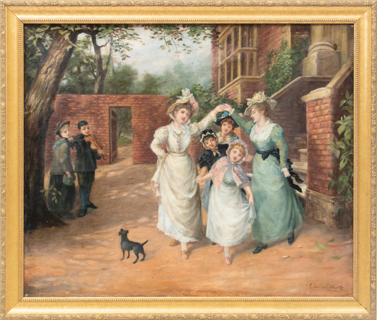 George Sheridan Knowles (British, 1863-1931) Oil On Canvas Laid On Canvas, Genre Scene, H 27'' W (1 of 4)