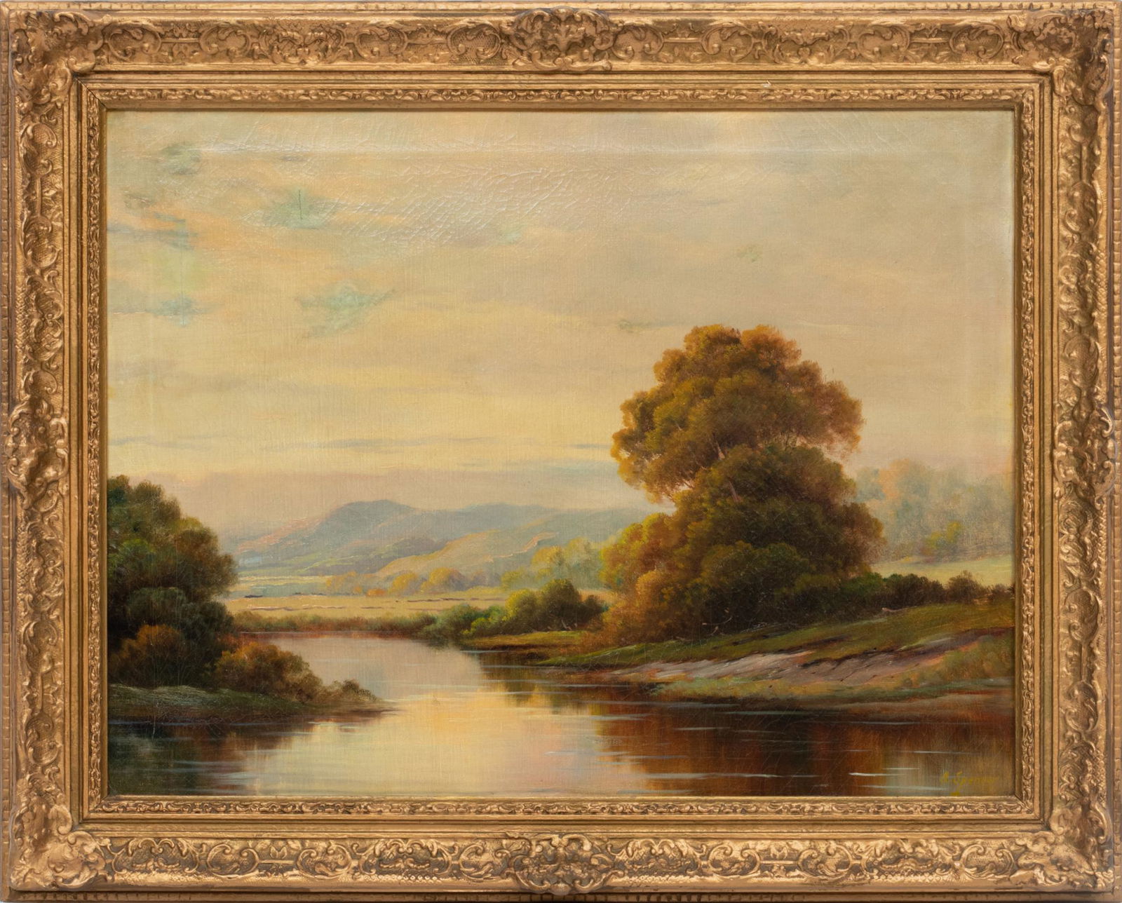 A. Spencer (American) Oil On Canvas, River Landscape, H 20'' W 26'' (1 of 4)