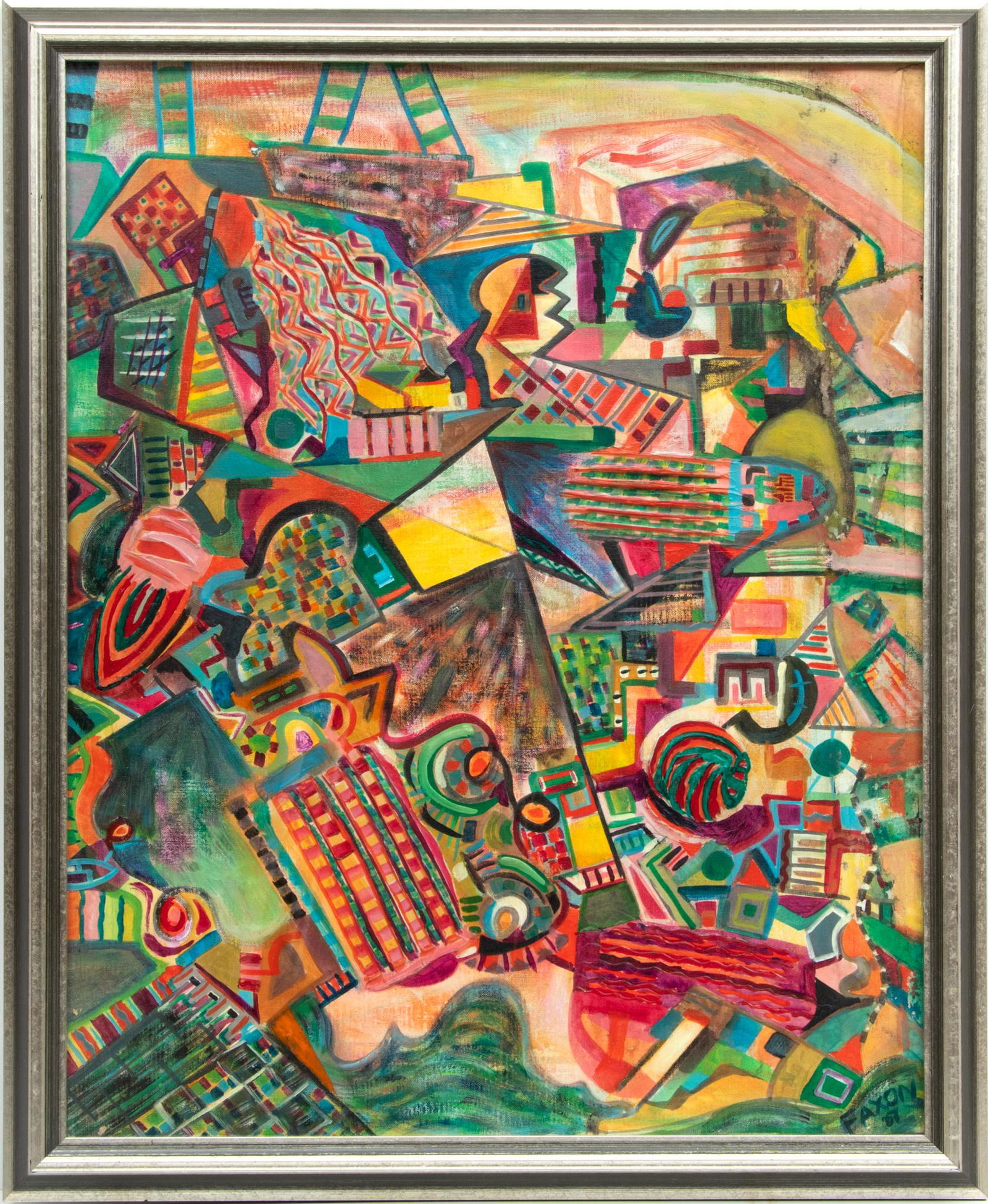 Jack Faxon, Abstract Work In Acrylic H 29'' W 23'' (1 of 4)