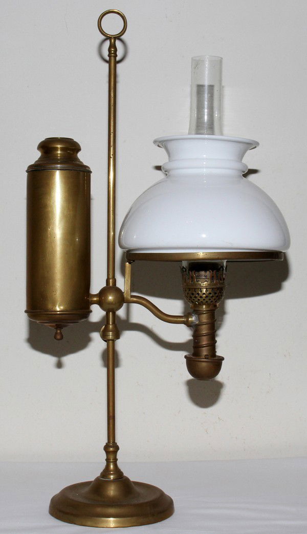 031416 MANHATTAN BRASS CO. BRASS STUDENT OIL LAMP,