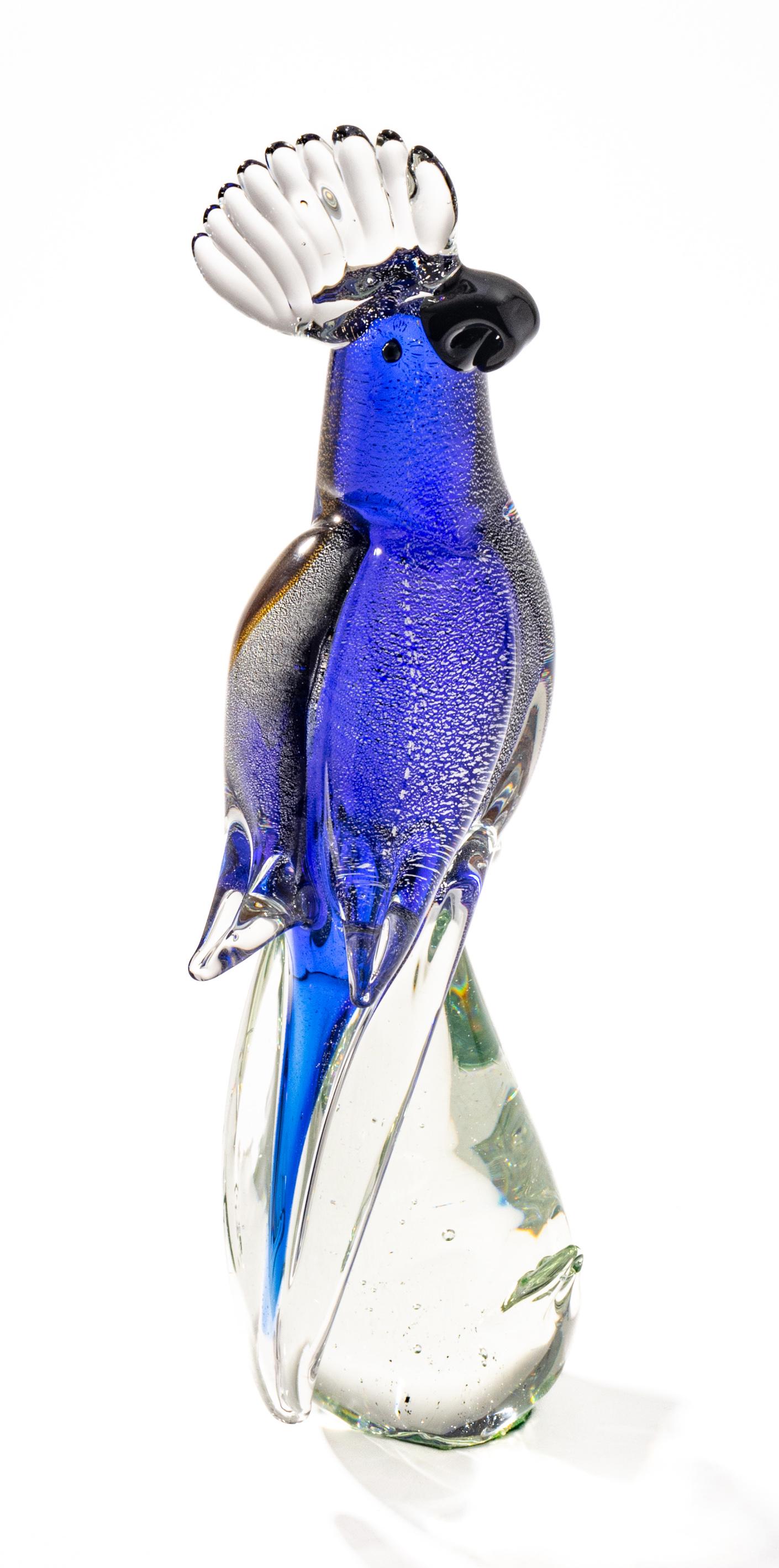 Art Glass Vases, Bowl & Figurine, Feat. Murano & Orrefors, Ca. 1960, H 13'' Dia. 3'' 5 pcs: Art Glass Vases, Bowl & Figurine, Feat. Murano & Orrefors, Ca. 1960, H 13'' Dia. 3'' 5 pcs | A collection of vintage art glass pieces. The Murano glass pieces include the parrot figurine (H 12.25" x D