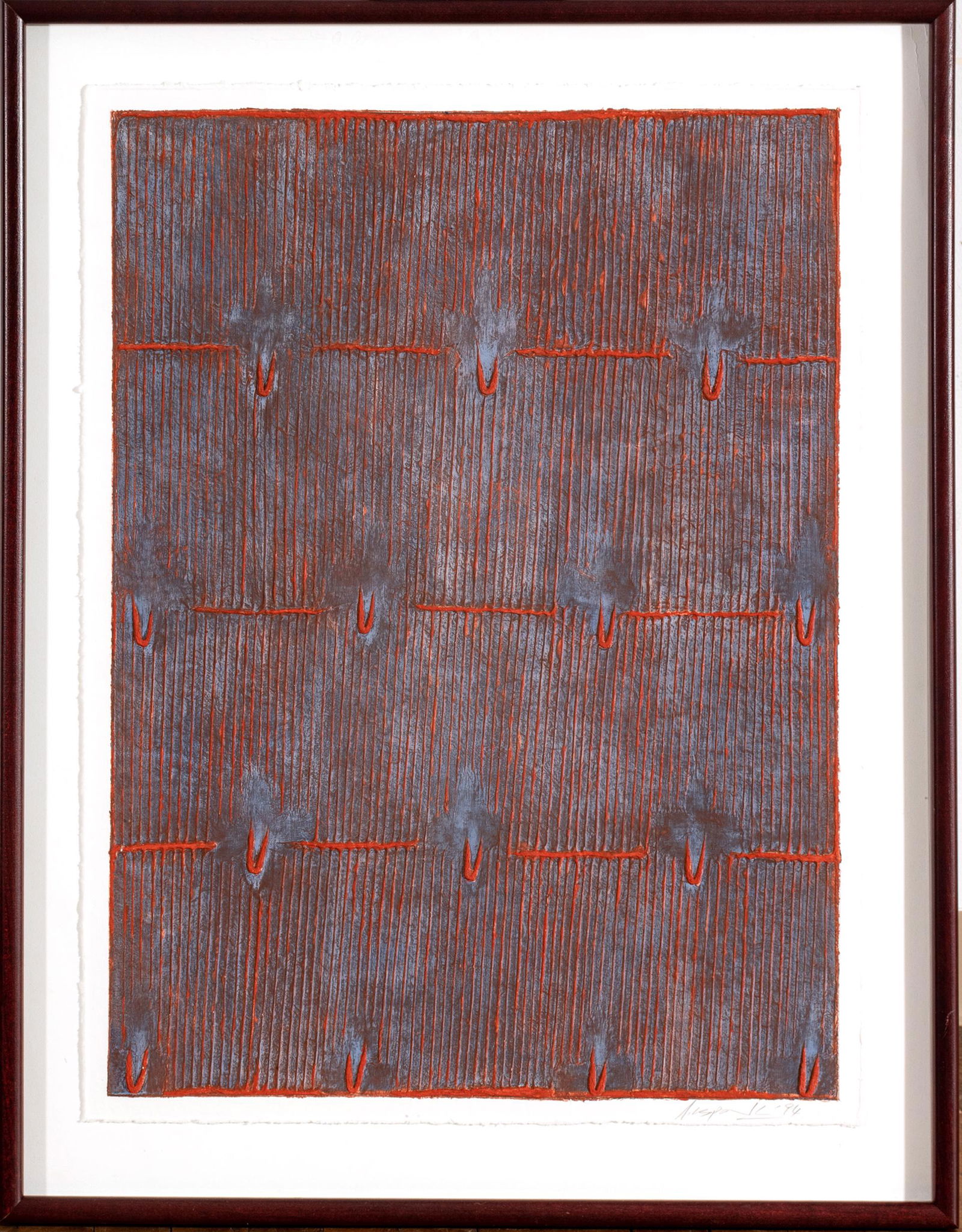 Park Seo-Bo (Korean, B. 1931) Mixografia® Monotype On Hand Made Paper, 1994, Ecriture, Series (1 of 5)