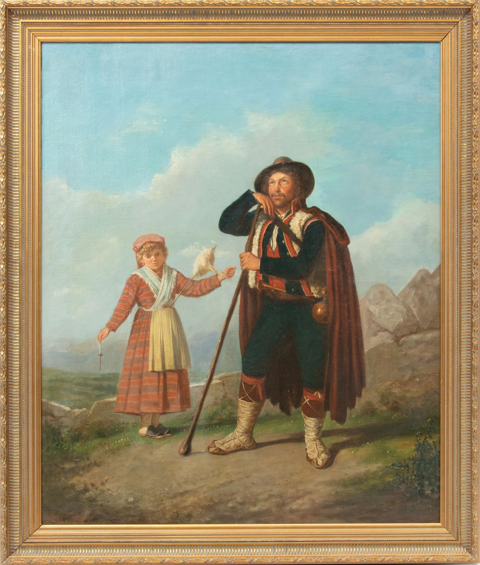 Continental Oil On Canvas, Ca. 19th C., Shepherd And Shepherdess, H 30'' W 25'' (1 of 4)