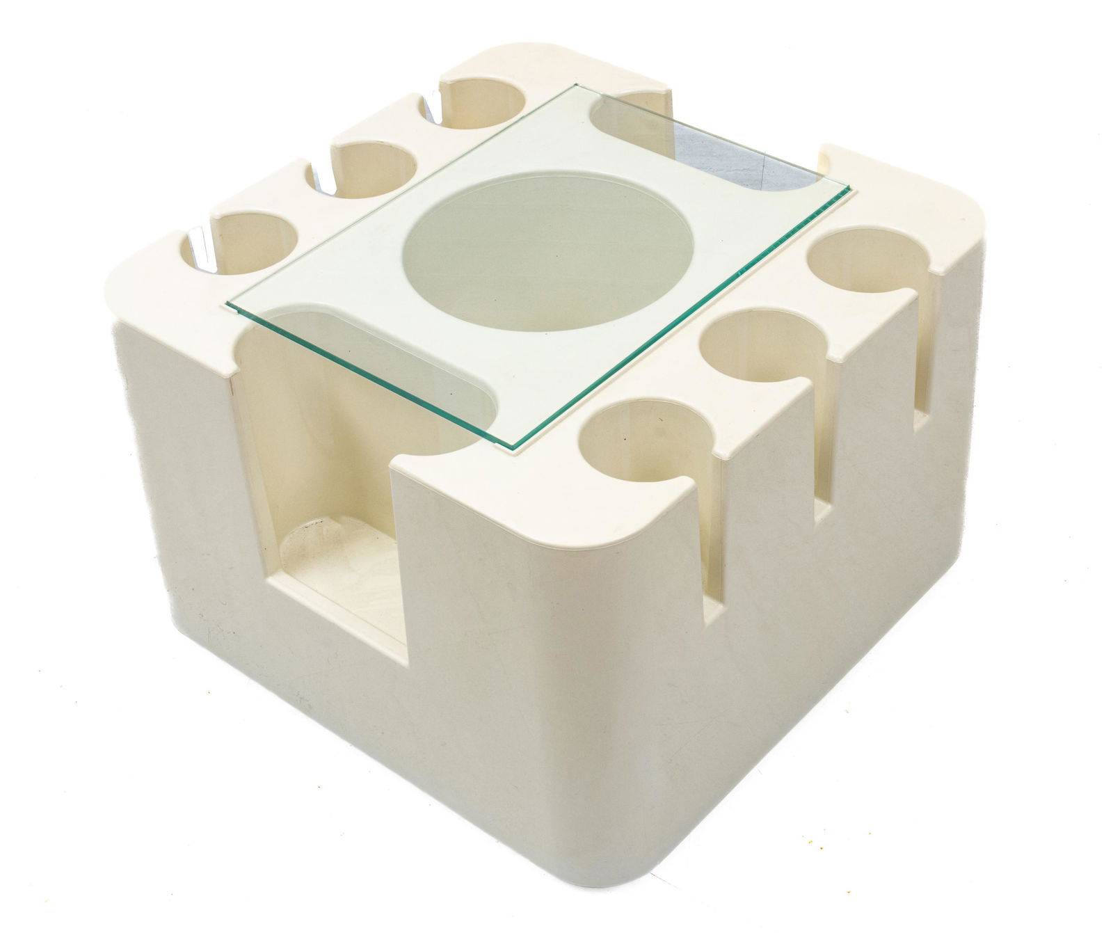 Sergio Mazza For Artemide (Italian) 'Bacco' Rolling Bar, Ca. 1967, H 16'' W 24.25'' L 24.25'' (1 of 5)