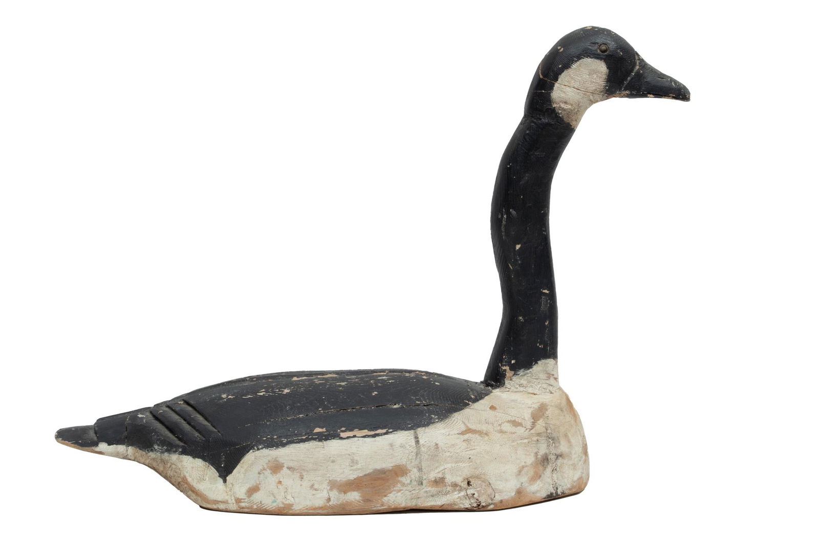 American Folk Art Painted Wood Canadian Goose Decoy, C. 1920, H 20'' W 9'' L 25'' (1 of 4)