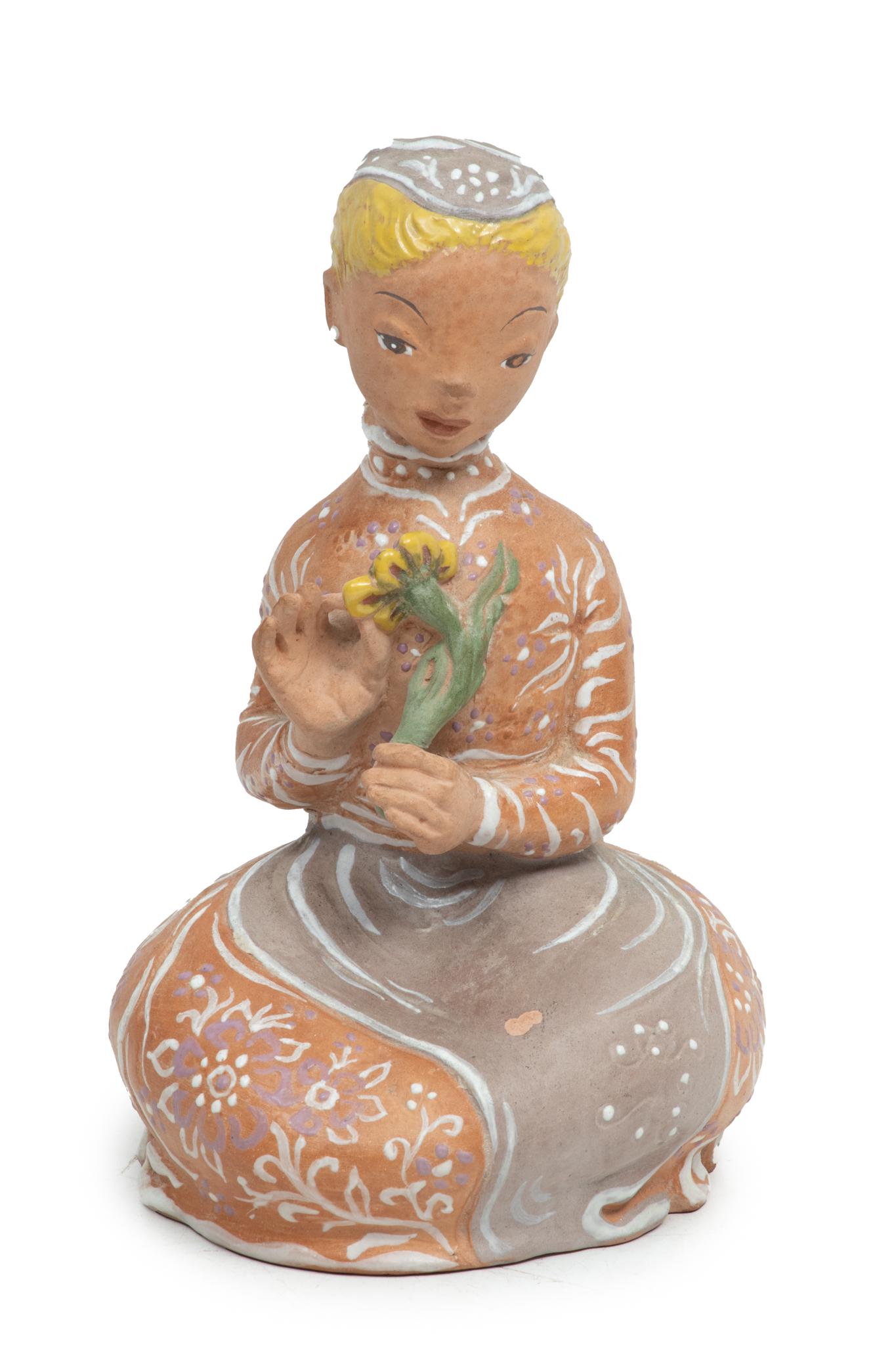 R. Murray Pottery (American) Figure Of A Young Woman, H 8.5'' W 5.5'' (1 of 5)