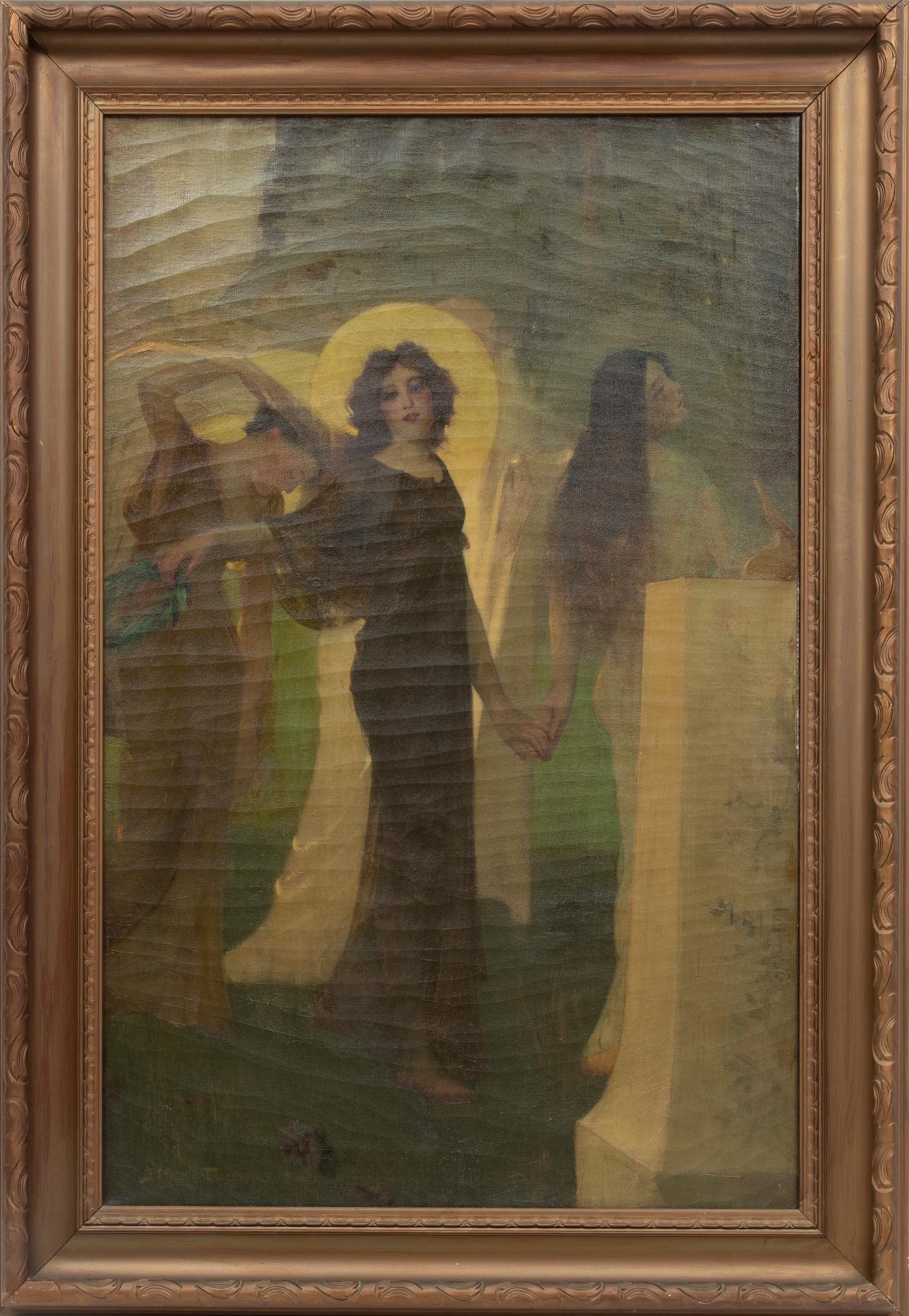 Benjamin Osro Eggleston (American, 1867-1937) Oil On Canvas, 1896, "Time Passes", H 38'' W 26'' (1 of 4)