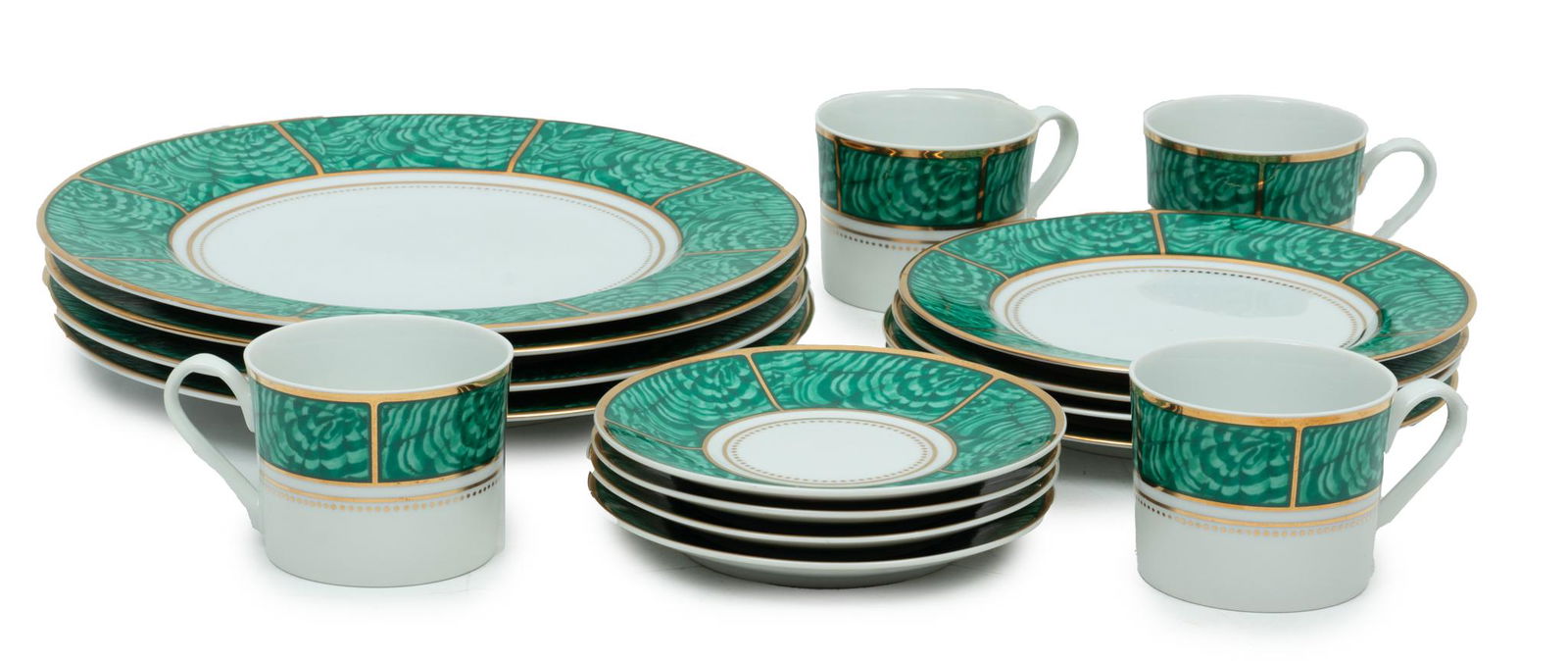 George Briard "Imperial Malachite" Porcelain Grouping 12 pcs (1 of 7)