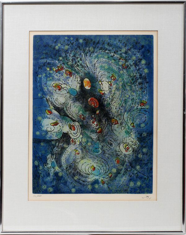 MATTA, ROBERTO ETCHING/AQUATINT, "HOM'MERE II": ROBERTO MATTA, ETCHING & AQUATINT, 19" X 15" PLATE SIZE, "HOM'MERE II":19 1/4" x 14 3/4"; pencil signed, #34/100; framed; titled on verso of frame. Provenance: Alexander Iolas Gallery.