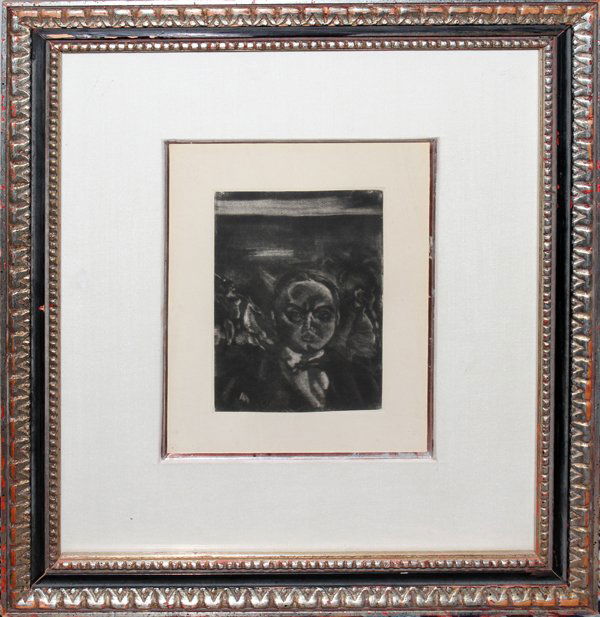 JULES PASCIN ETCHING/AQUATINT, 1927,: JULES PASCIN (FR 1885-1930), ETCHING/AQUATINT, 1927, 5 1/4" X 3 5/8", "PORTRAIT OF PIERRE MAC ORLON":Framed.