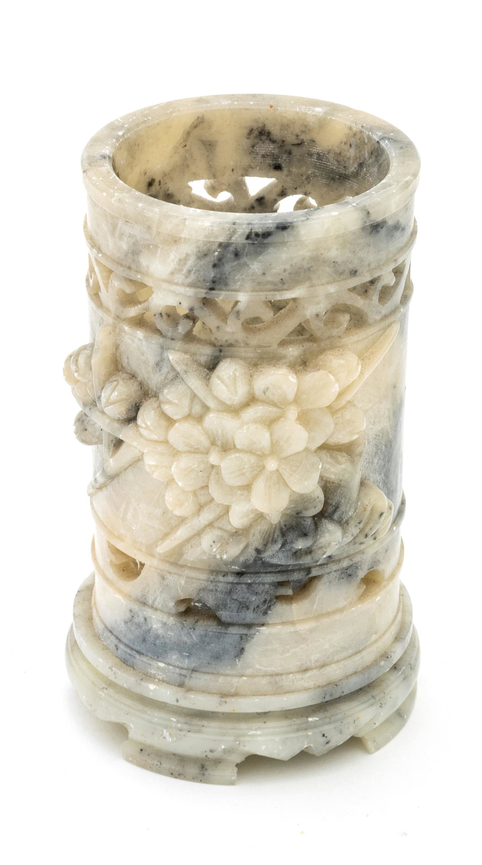 Soapstone Brush Pot, H 5.5'' Dia. 3'' (1 of 4)