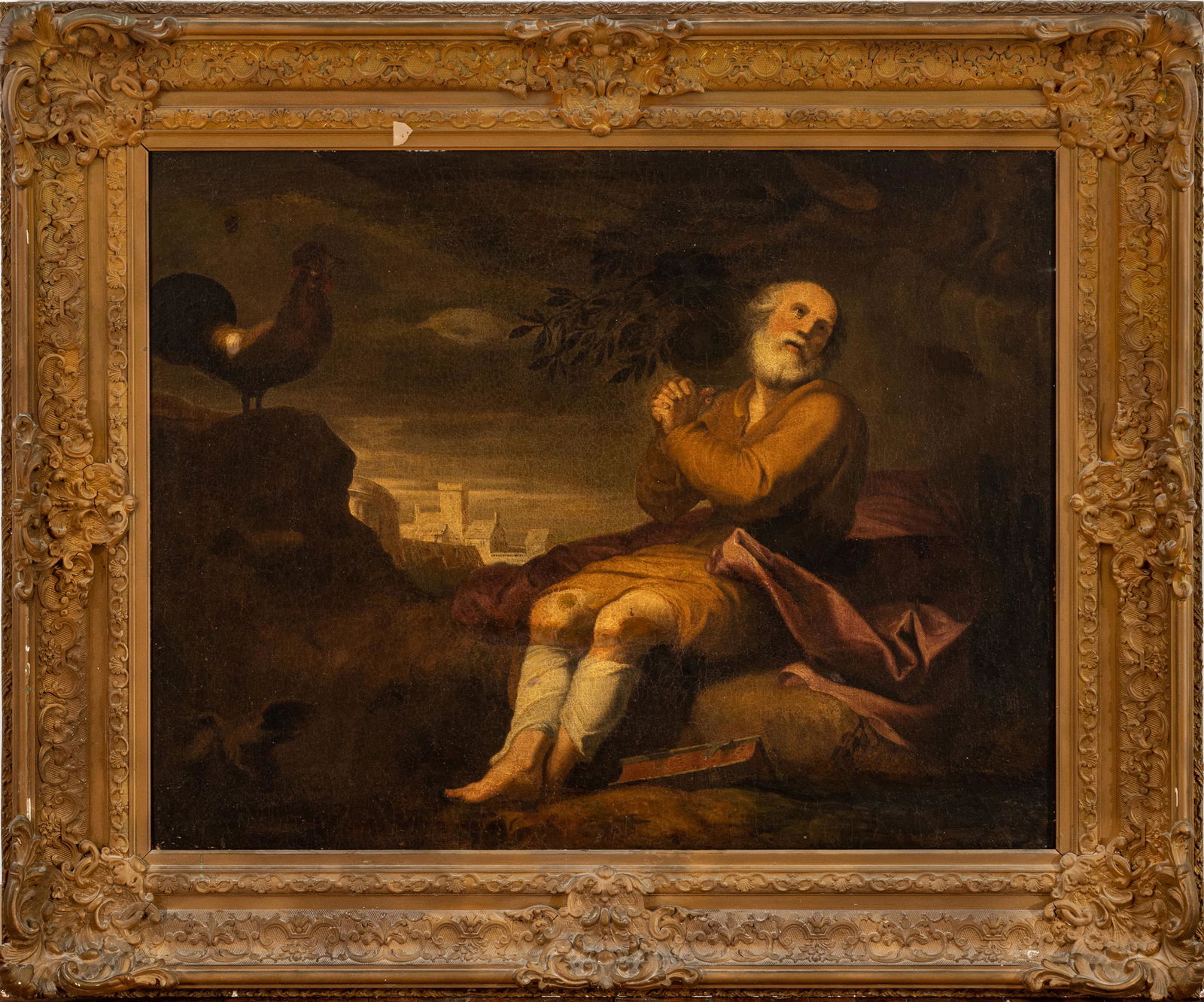 Italian Old Master, Oil On Canvas, Penitent Saint Peter, H 32.5'' W 42.25'' (1 of 4)