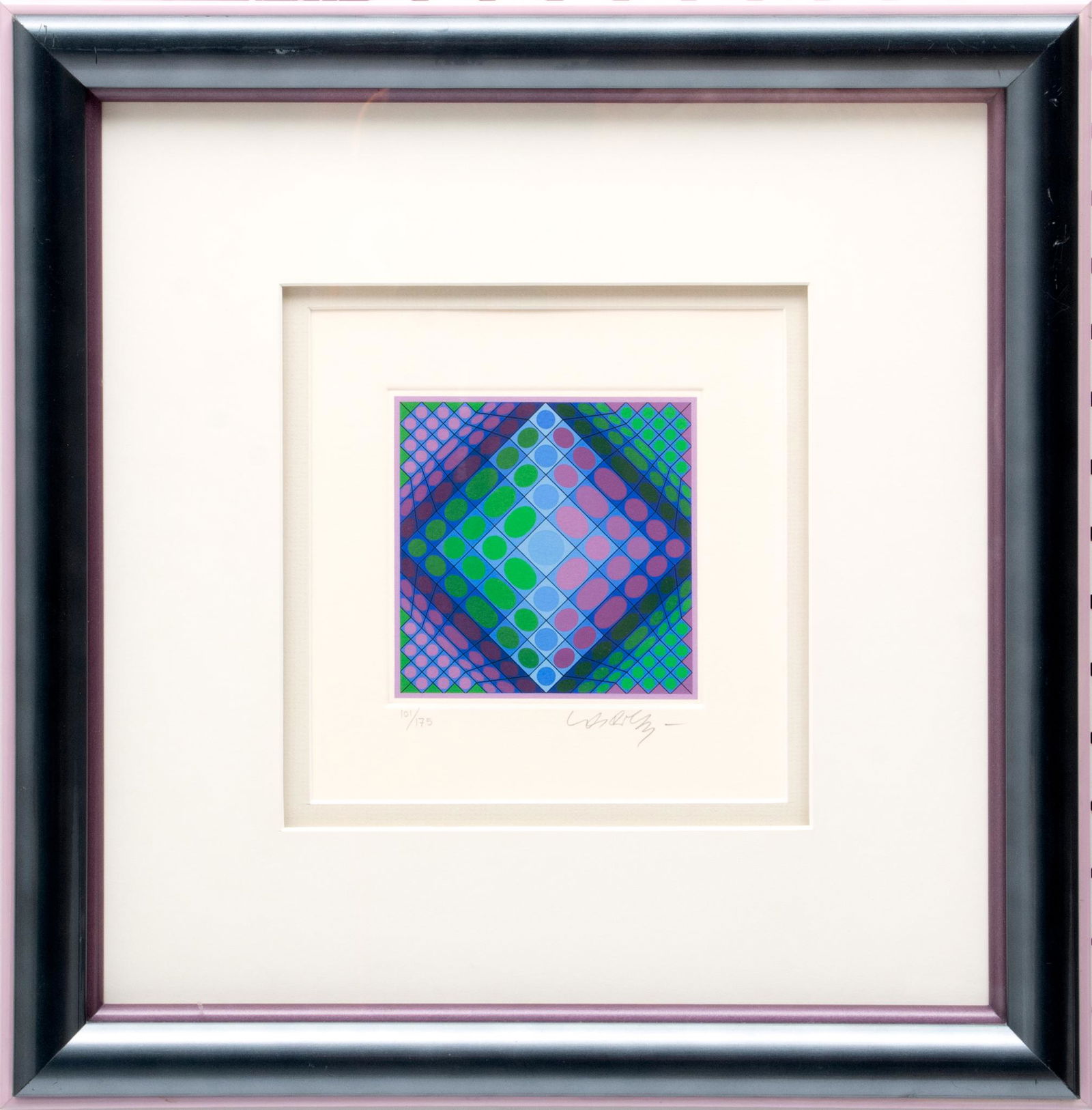 Victor Vasarely (French/Hungarian, 1906-1997) Op Art Lithograph In Colors On Wove Paper, H 4'' W 4'' (1 of 6)