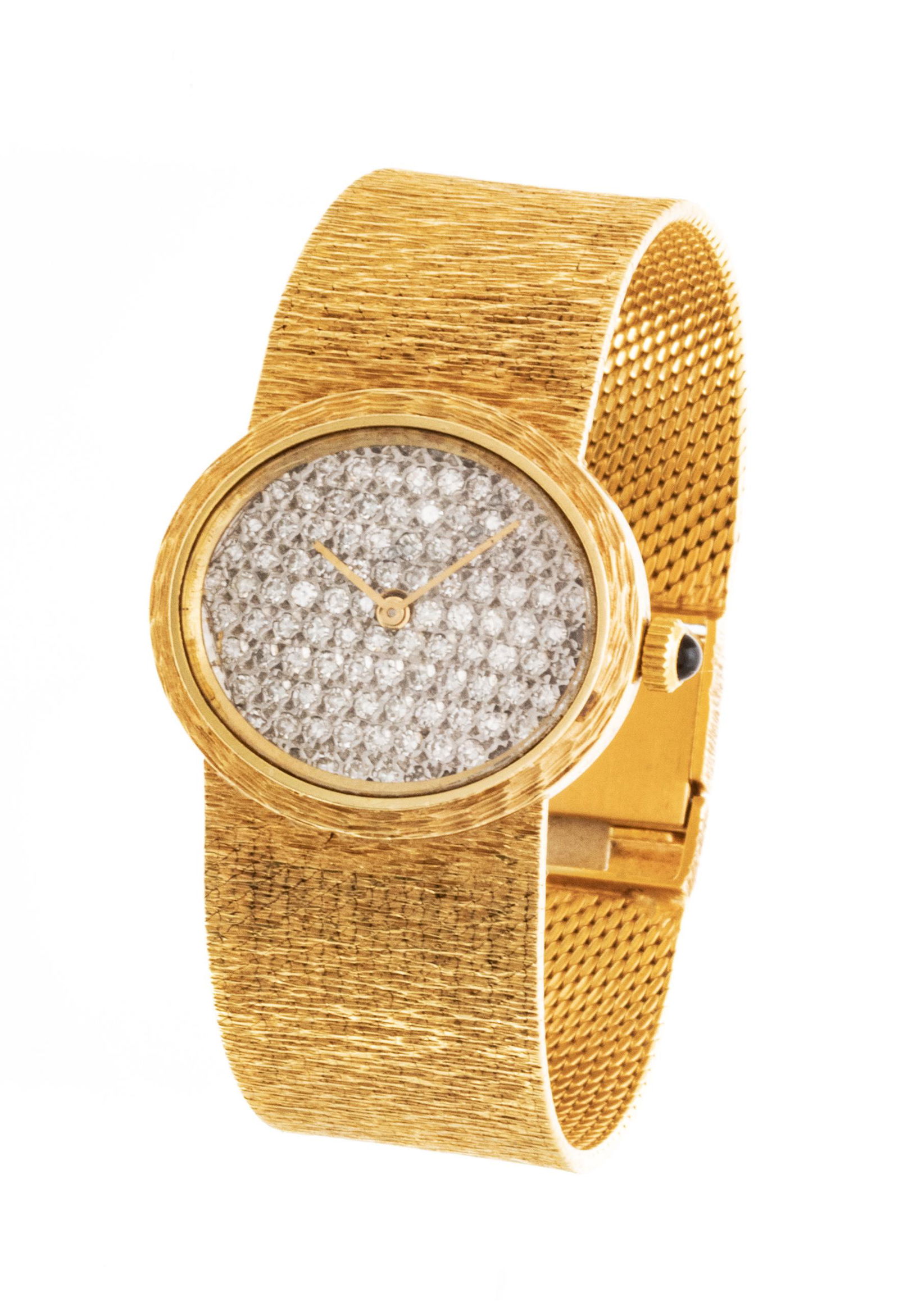 B. G. Swiss 18k Gold & Diamond Face Watch, L 6'' 52g (1 of 8)