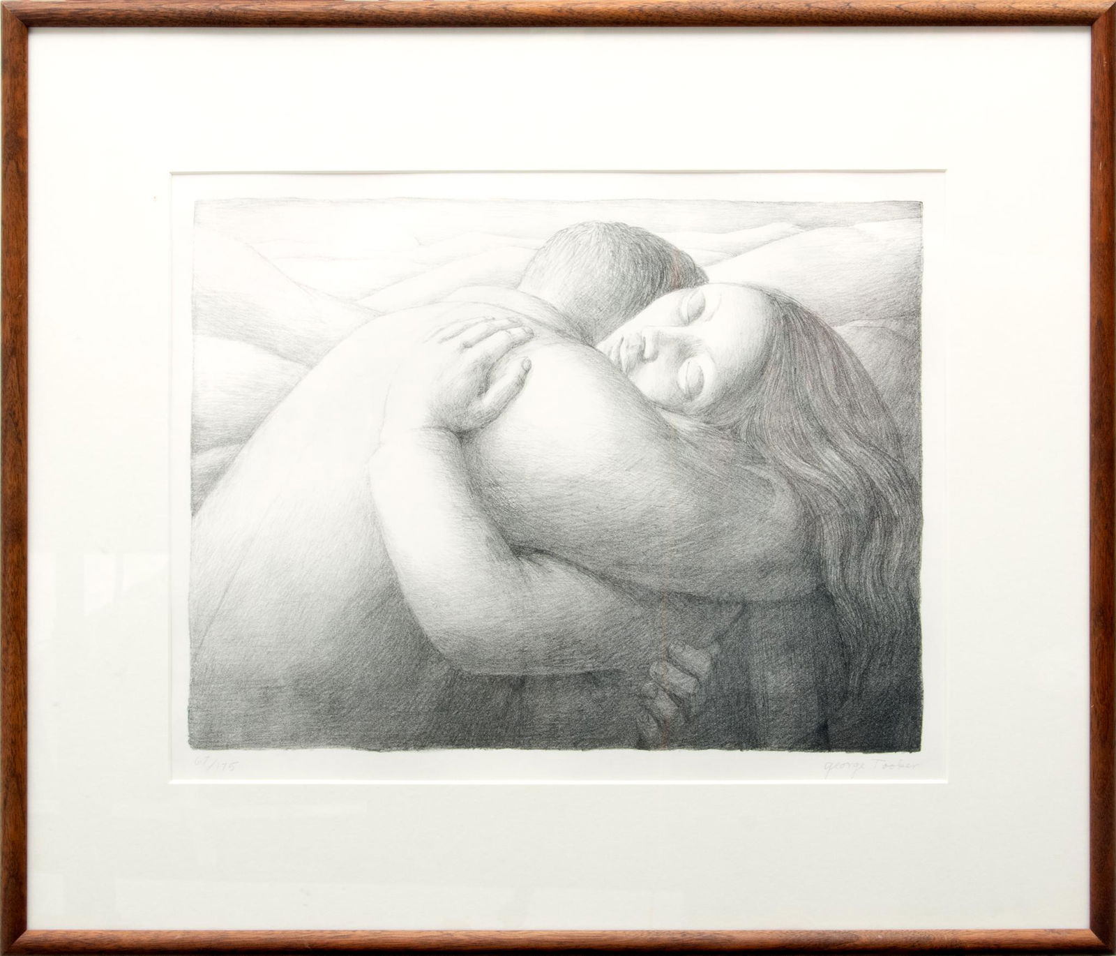George Tooker (American, 1920-2011) Lithograph On Paper, Lovers, H 13'' W 17'' (1 of 4)