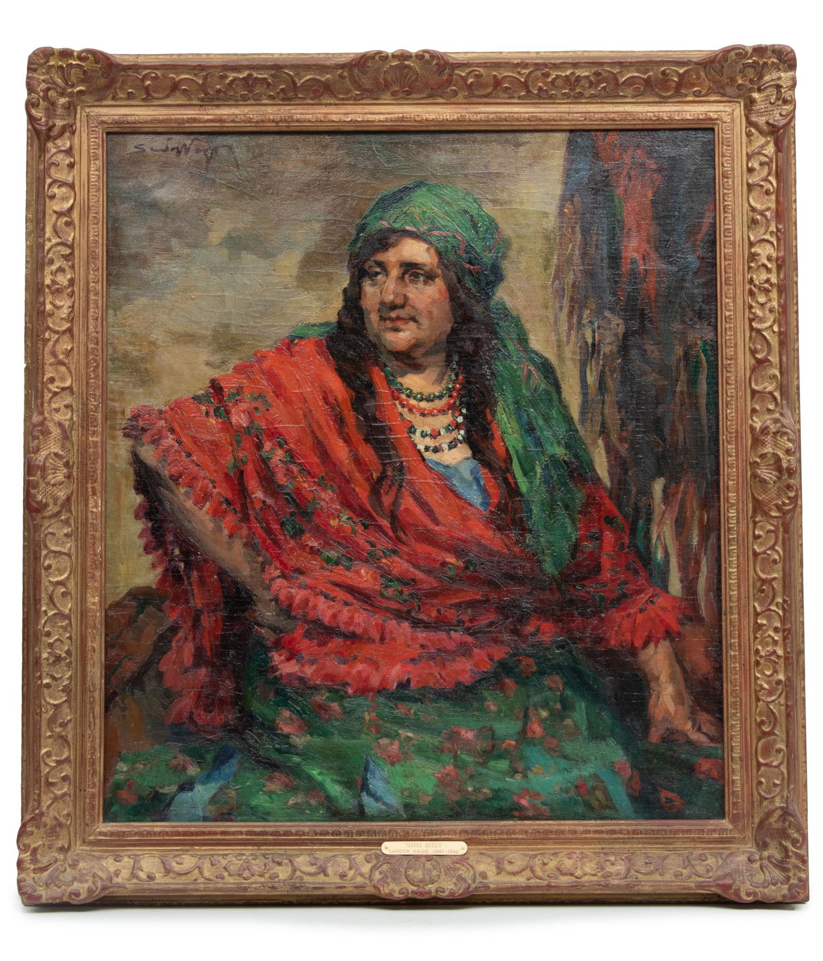 Sandor Vago (American, 1887-1946) Oil On Canvas Gypsy Queen, H 36'' W 32'' (1 of 5)